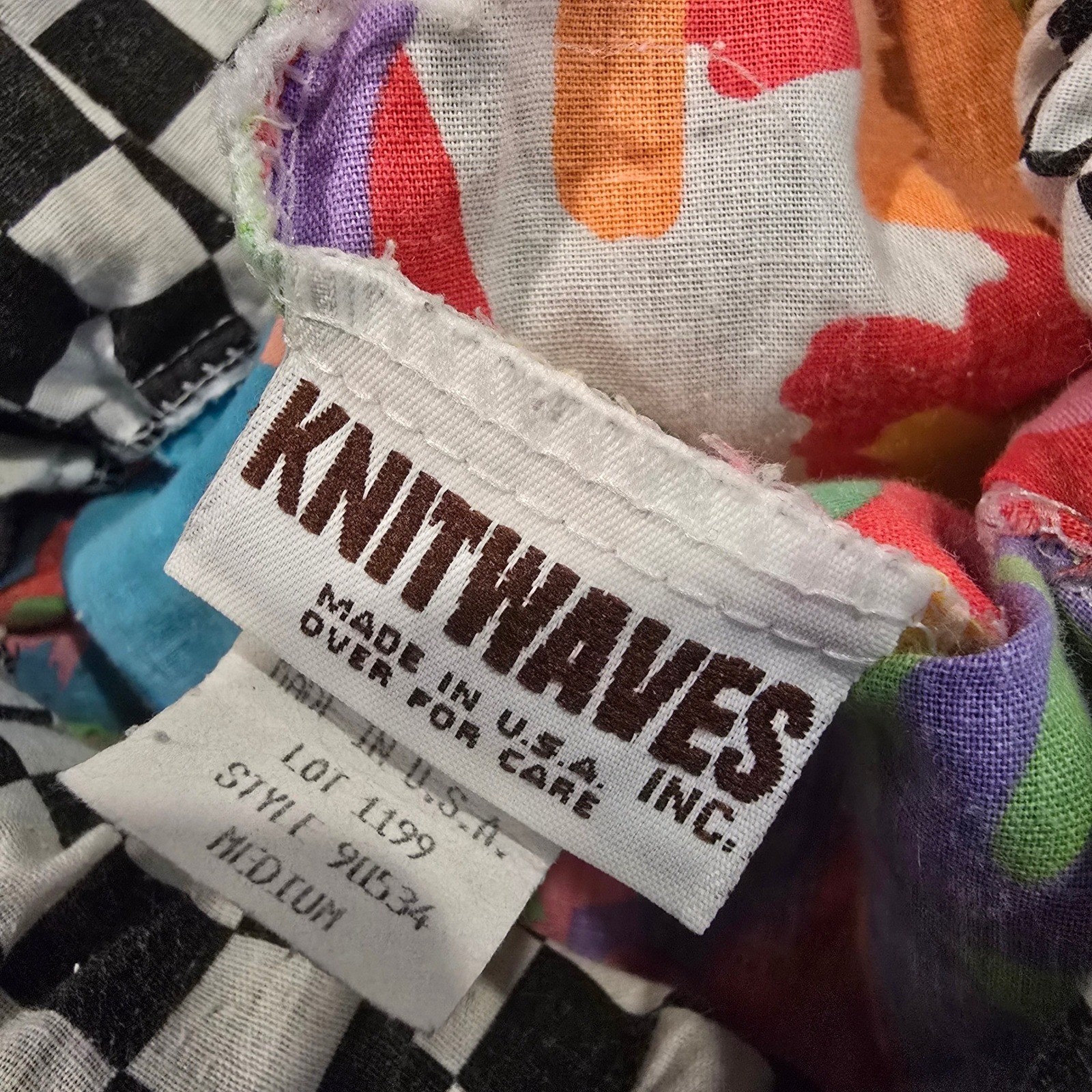 Vintage Knitwaves Shorts Womens XS/Small Multicolor Patchwork Checkered 80s 90s