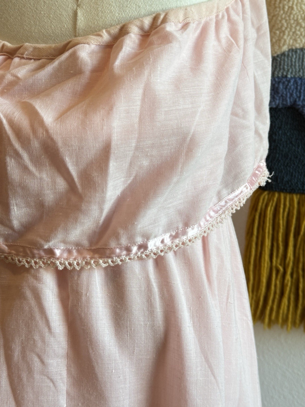 Trivia By Charm Of Hollywood Vintage Rare Pink Dress Gown Size S Maxi Ruffles