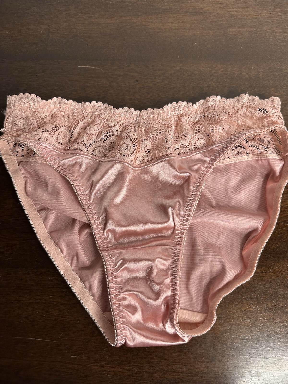 Y2k Vtg Victoria’s Secret Shiny Pink Lace Satin Bikini Brief Panties Small