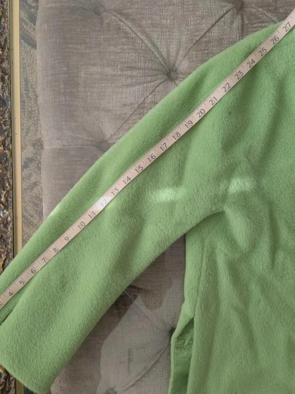Armani Collezioni Vintage 00s Wool Llama Coat Apple Green Oversized Collar Sz L