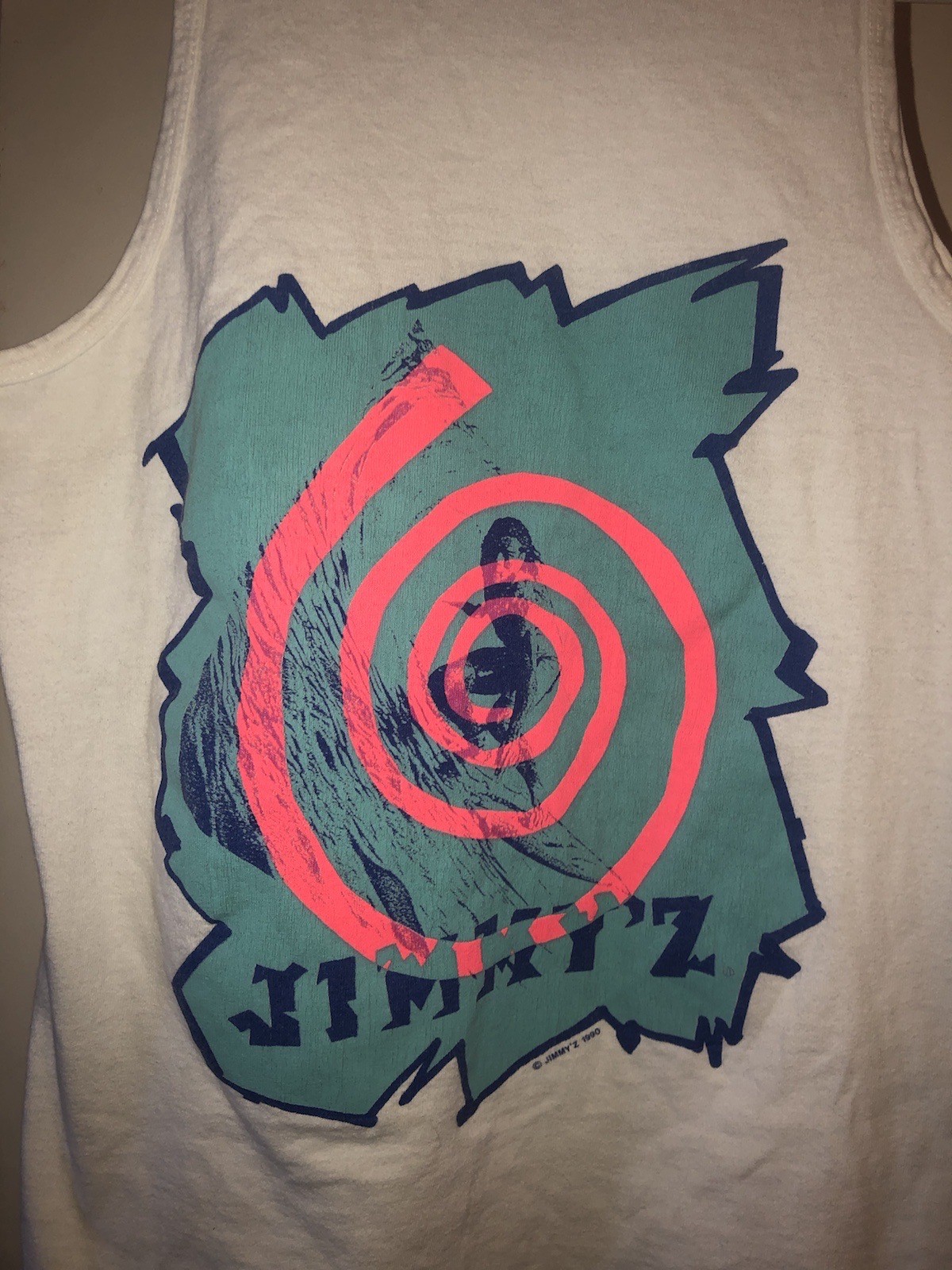 VTG 1990 Jimmy Z Tank Top Shirt Surf Skate Signed Wagon Woody Stash Pocket Sz L
