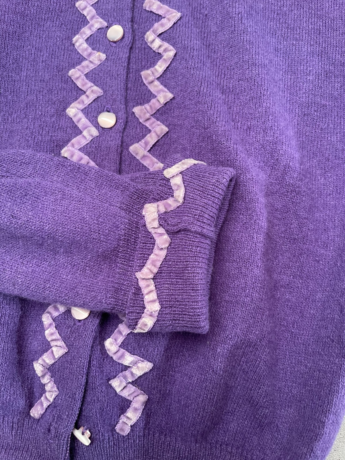 Vintage 50s Purple Cardigan Size Small 1950s Retro Arcylic Rockabilly Pinup