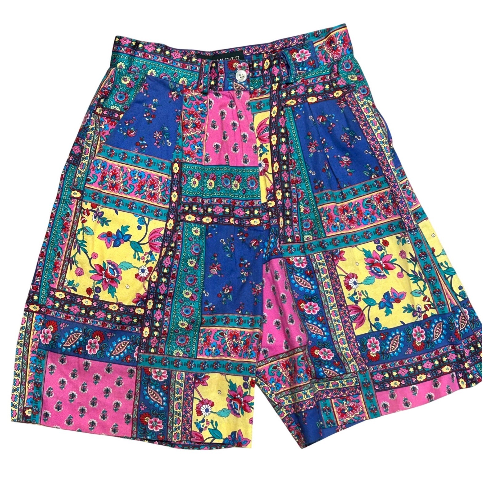 Bushwacker USA Vintage Patchwork Floral Shorts Multi Color Womens Size 4