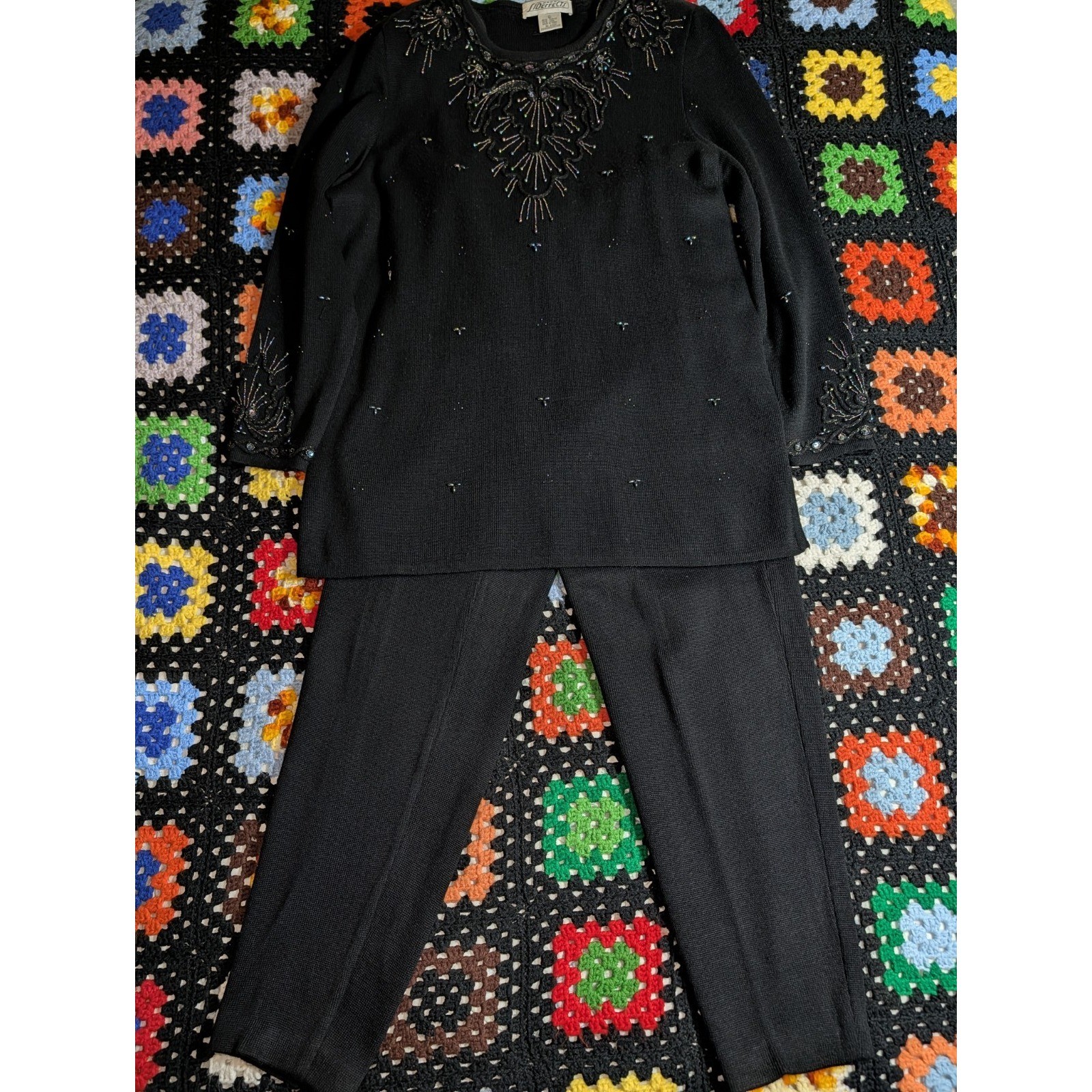 Vintage 1980s Sweat Suit Sweat Pants Set Lounge Wool Blend Large Side Effects