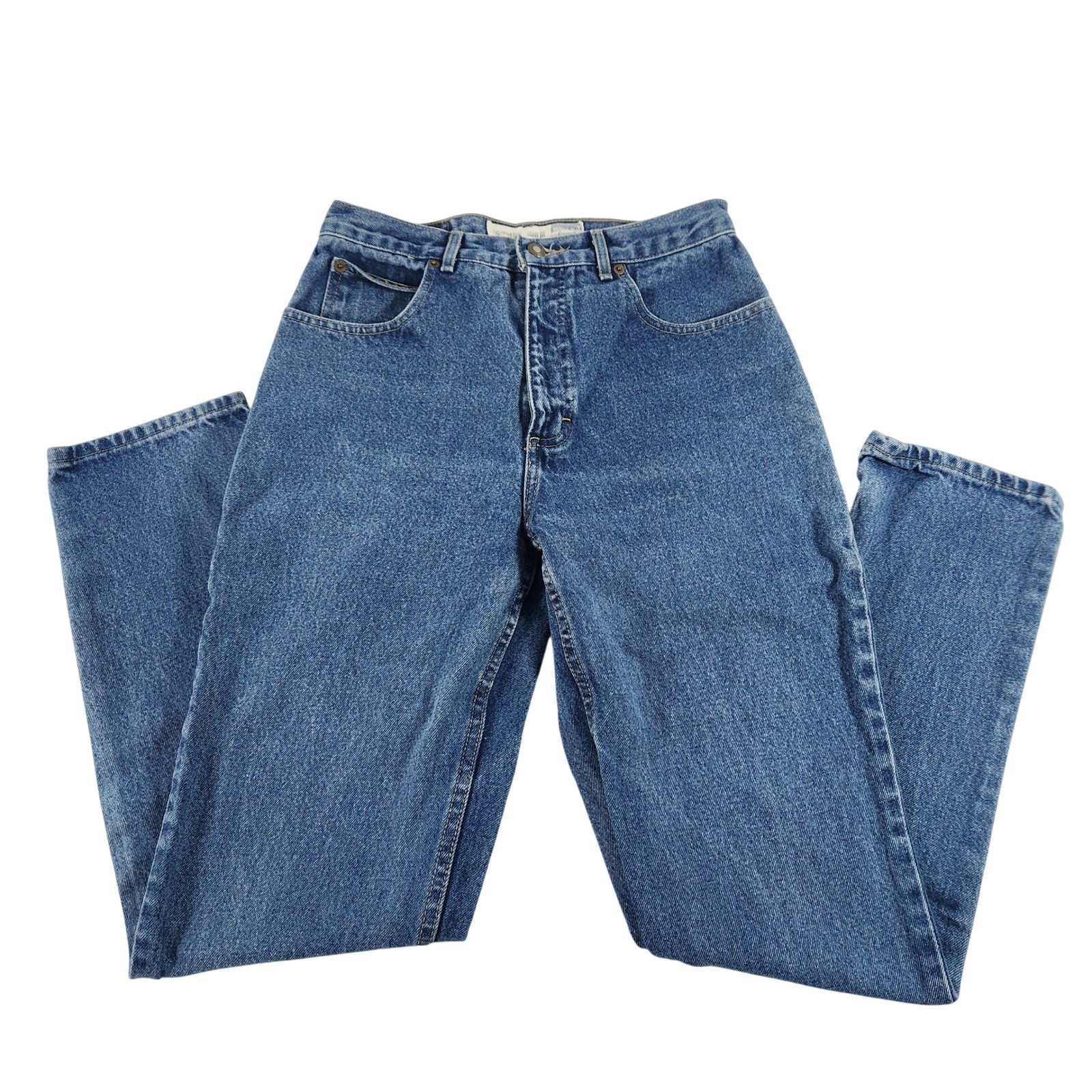 Bugle Boy Original Vintage Tapered Leg Slim Fit High Rise Blue Jeans Womens 8