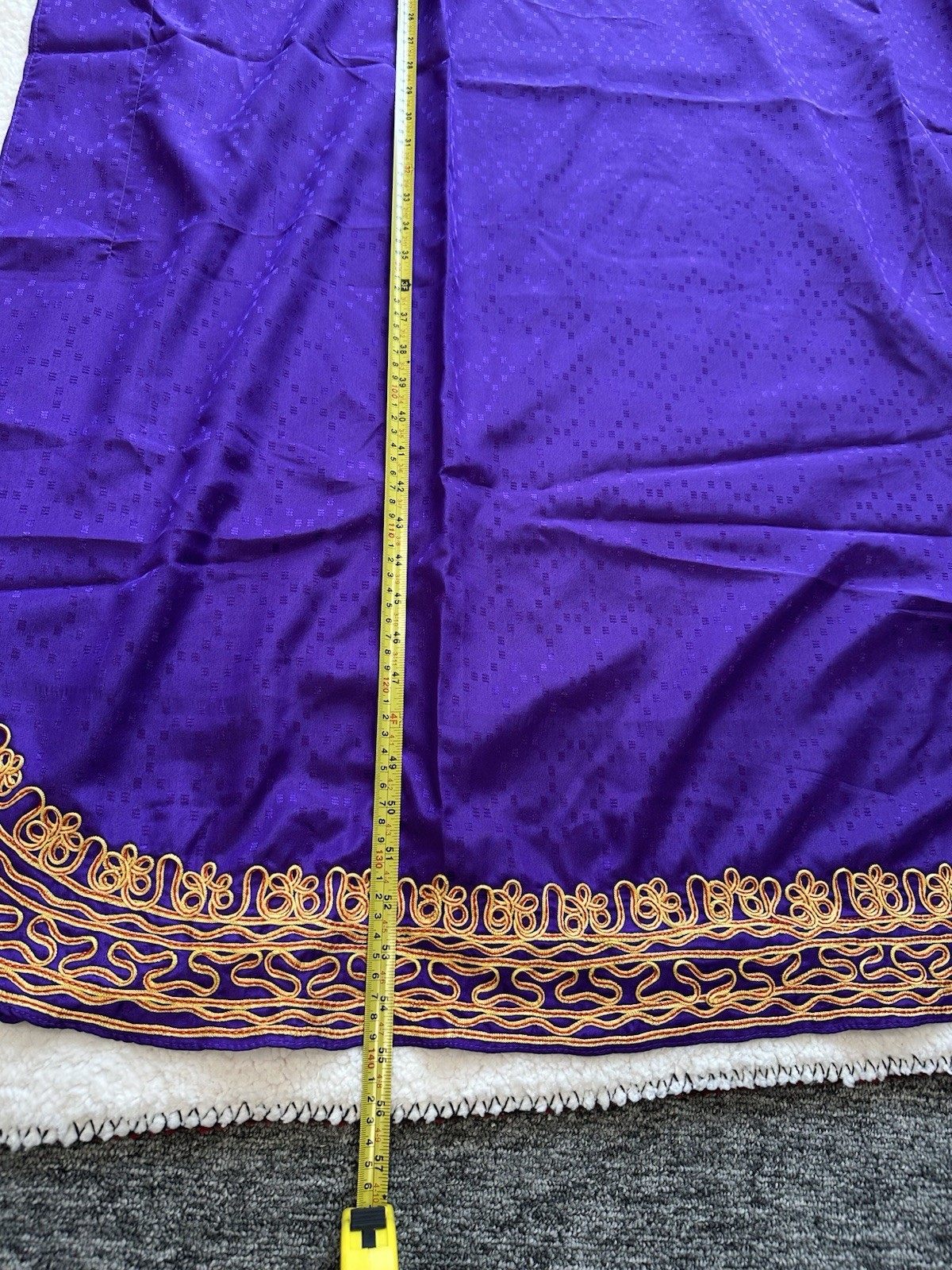 80s PURPLE PLUS SIZE VINTAGE DRESS JEWELED GOLD METALLIC
