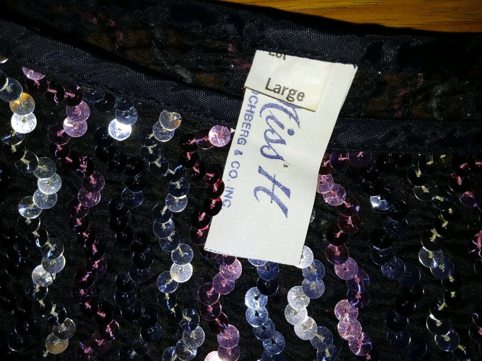 Vintage 70s Sequins Pink Silver Disco Club Knit Stretch Studio 54 Top Blouse L