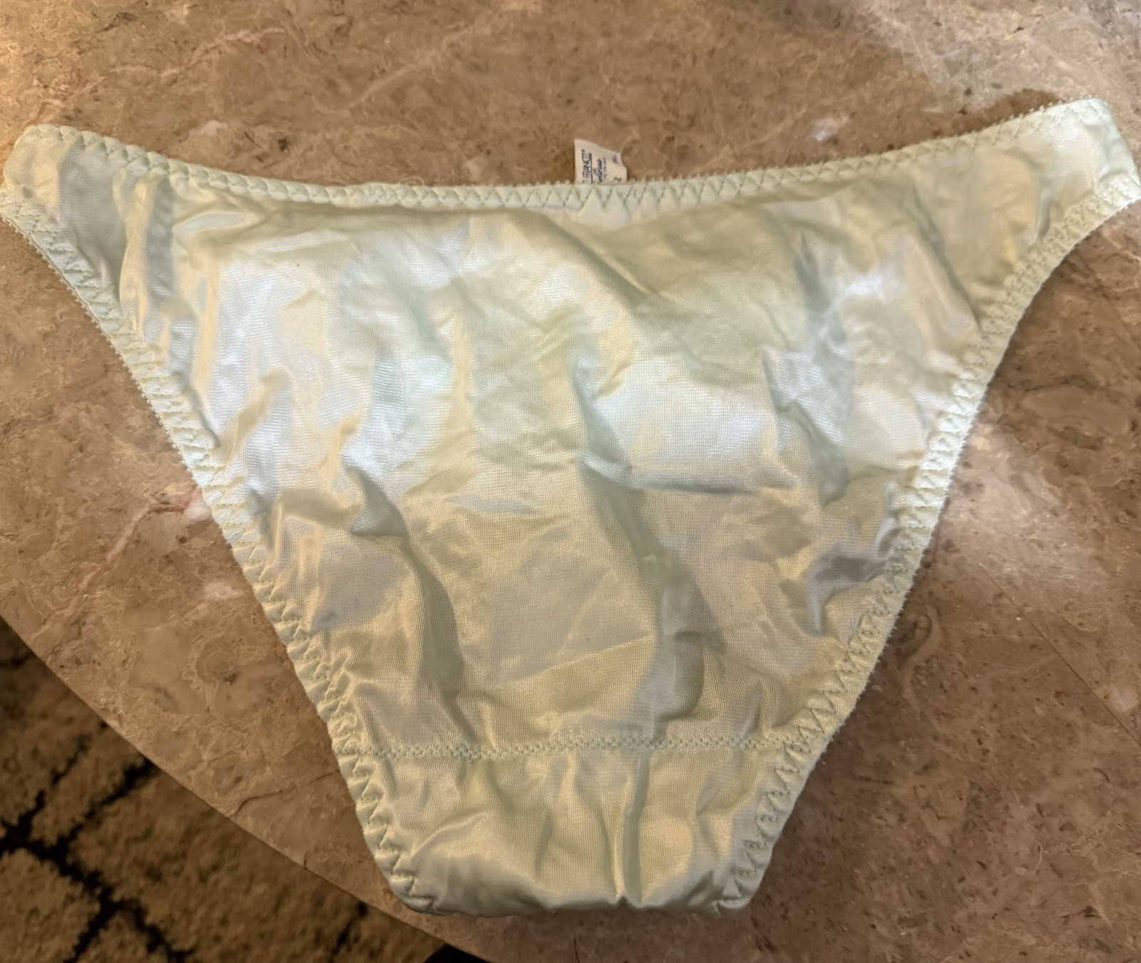 VINTAGE LILY OF FRANCE LACE TOUCH BIKINI PANTY ! SIZE SMALL NEW. AQUA