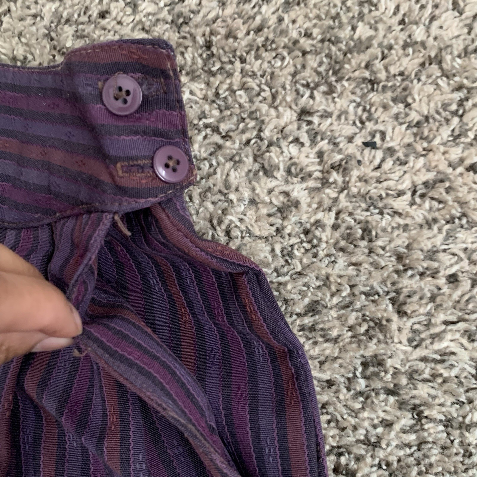 Vintage Happy Legs Pants Parachute Pleated High Rise Purple Black Small