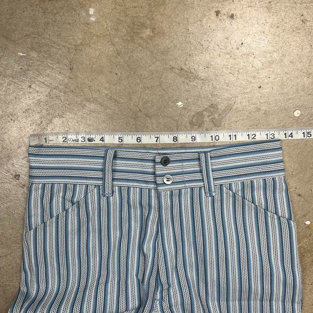 Vintage 60s Penneys Towncraft Striped Pants blue womens 27×28 boot cut wide leg
