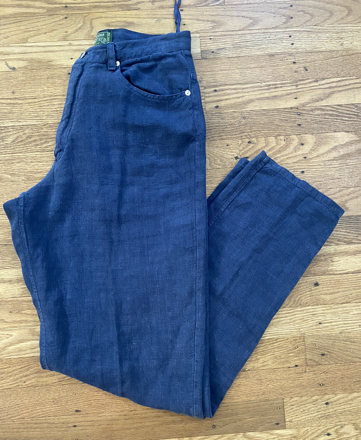 vintage Ralph Lauren COUNTRY womens LINEN Pants.High Waist/relaxed Fit.6 tall