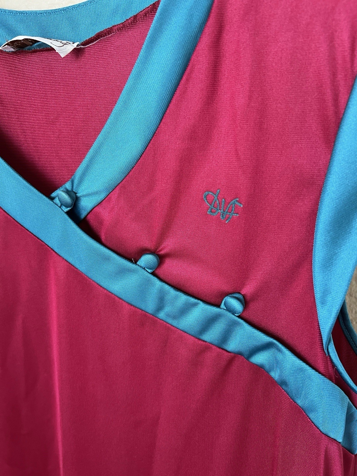 Diane Von Furstenberg Vintage Pink & Blue Nightgown