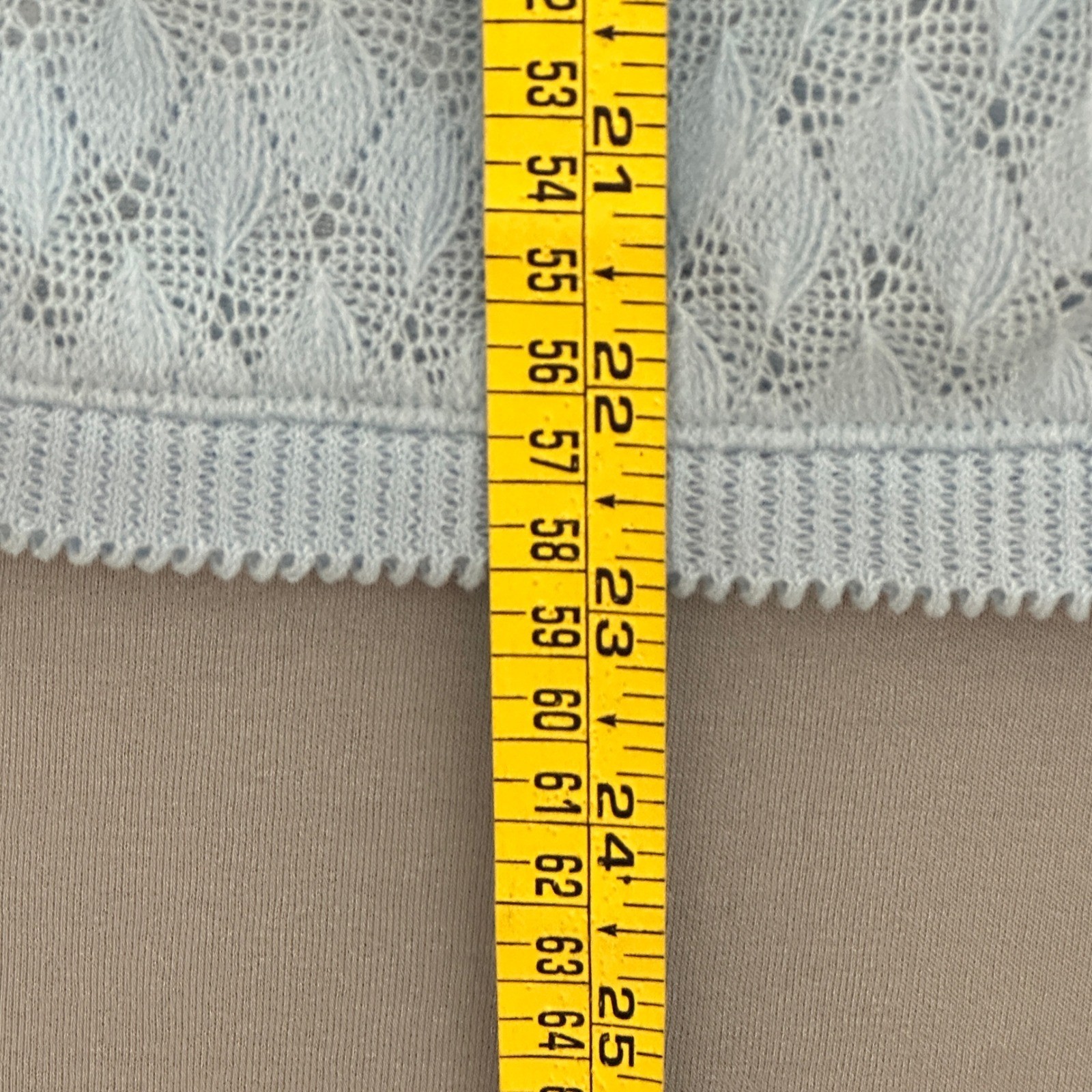 VTG Women Powder Blue Pointelle Knit Cardigan M Pastel Feminine Soft Girl Pastel