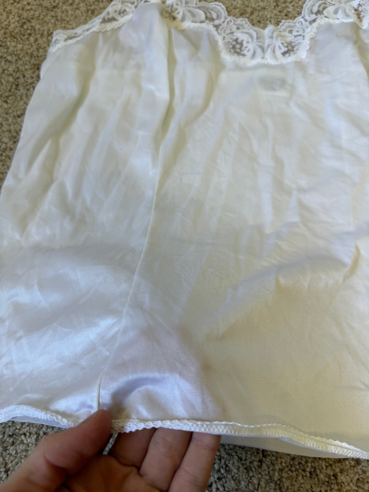 Vintage Body Chic White Fairy Coquette Lace Cami Tank Top Lingerie Size X Cute
