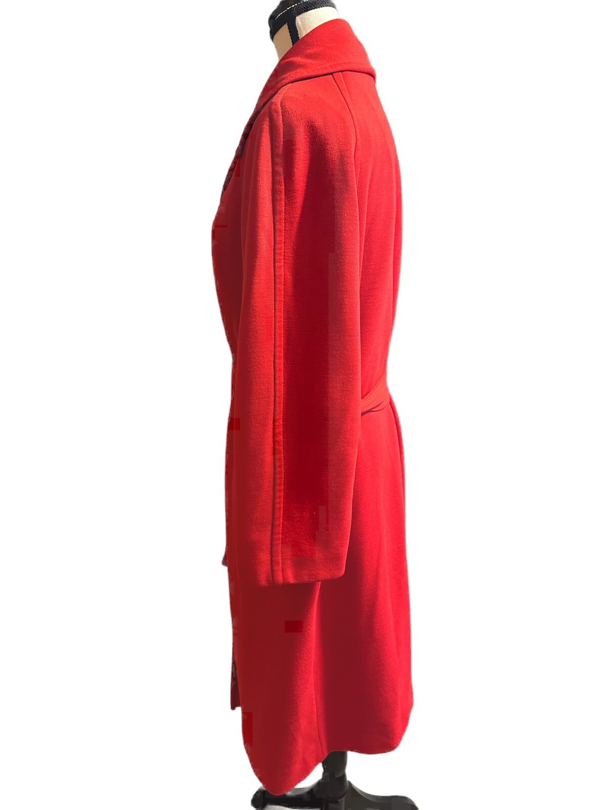 Red Belted Wrap Coat Vintage 1970’s Trench Long