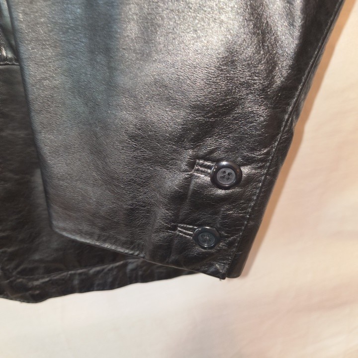 Vintage Etienne Aigner 100% Genuine Leather Size 8 Jacket Coat Black Hong Kong