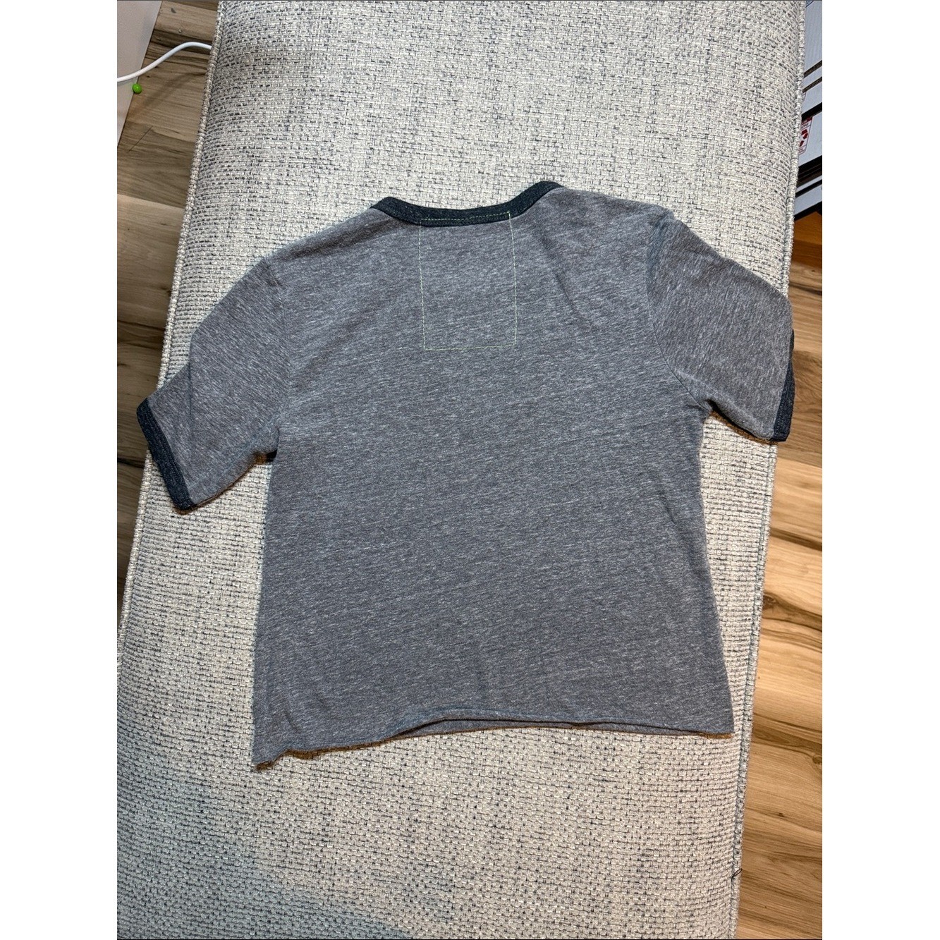 VTG Aviator Nation Las Vegas Boyfriend Tee Heathered Gray Black Trim Small