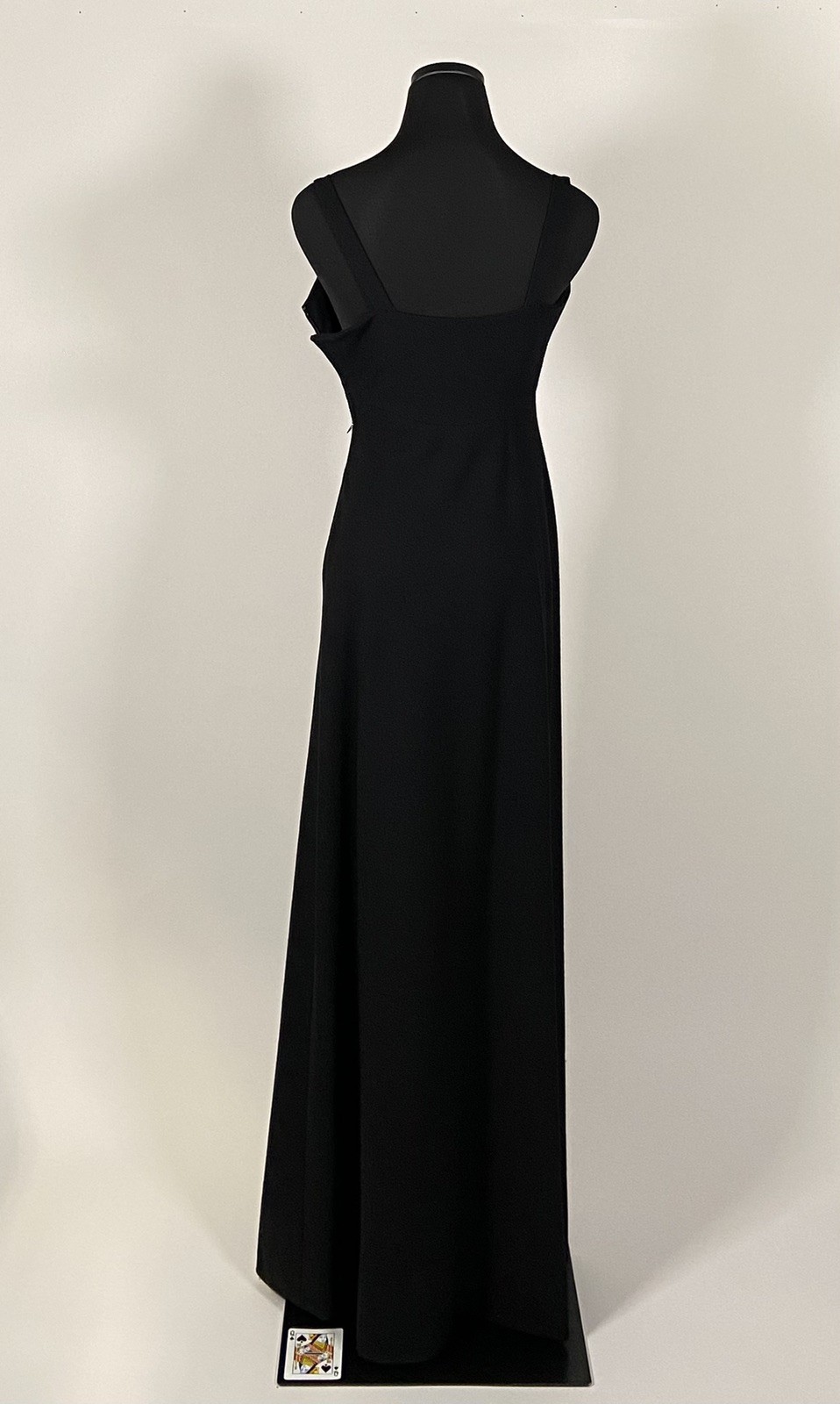 1970s Pauline Trigere sleek gown, cape, triangle rhinestones size XS Must see!