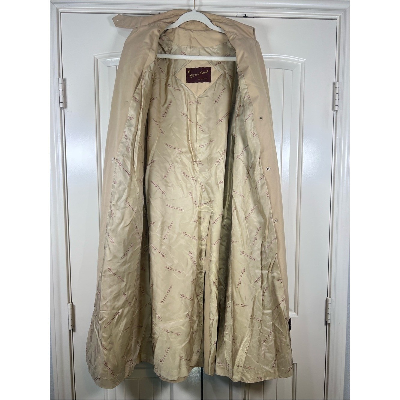 Vtg Etienne Aigner Trench Coat – Leather & Brass Accents – Late 70s/80s SIZE 10