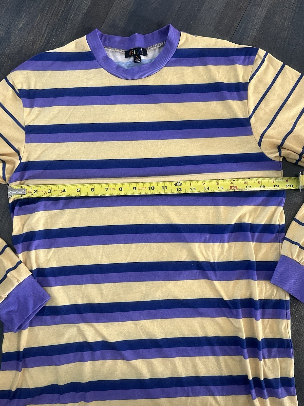 Y2K Vintage dELiA*s Striped Long Sleeve Tunic Women’s Small Purple Yellow