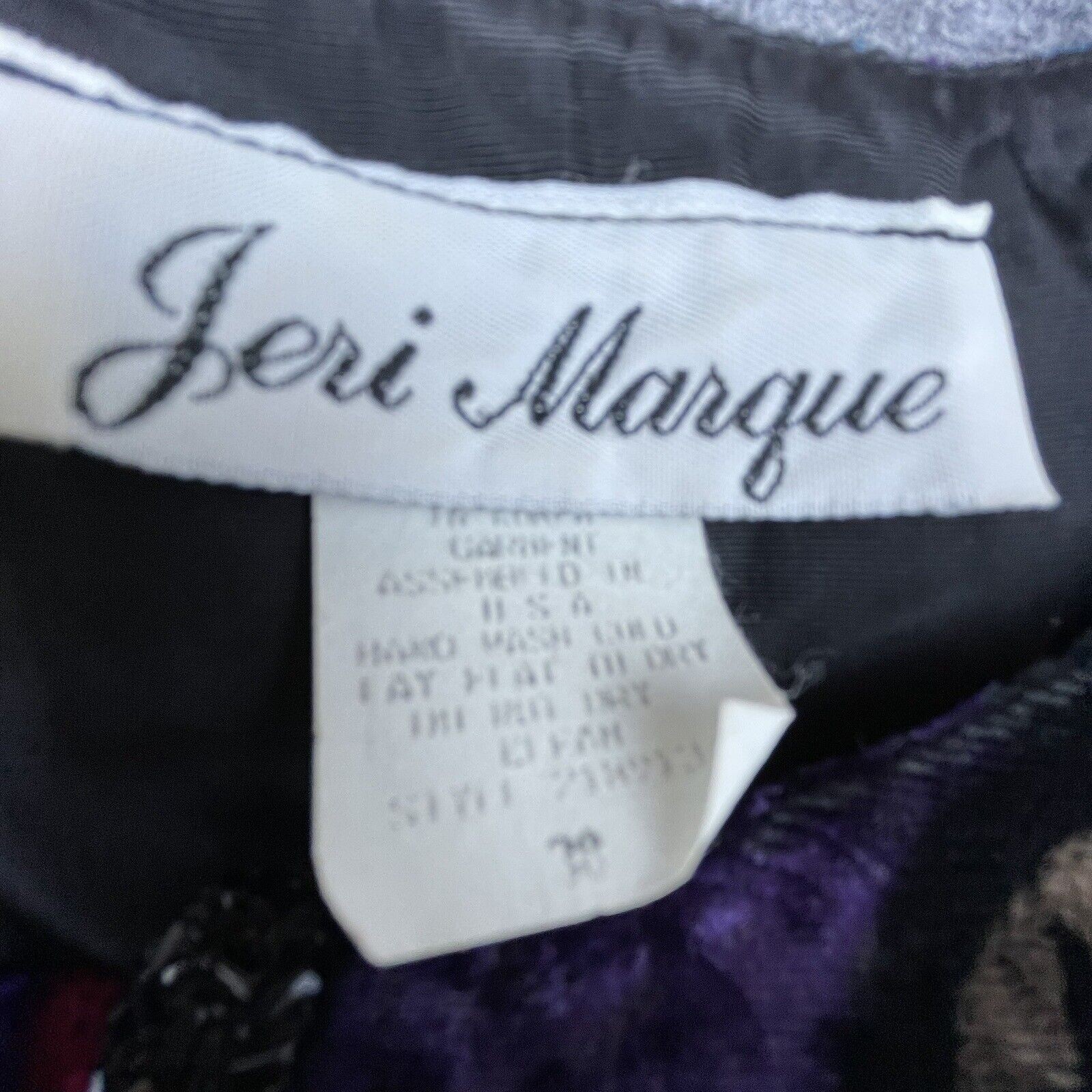 Vintage Jeri Marque Blazer Womens 38 Floral Velvet Capelet Lux Rich Bold 90s