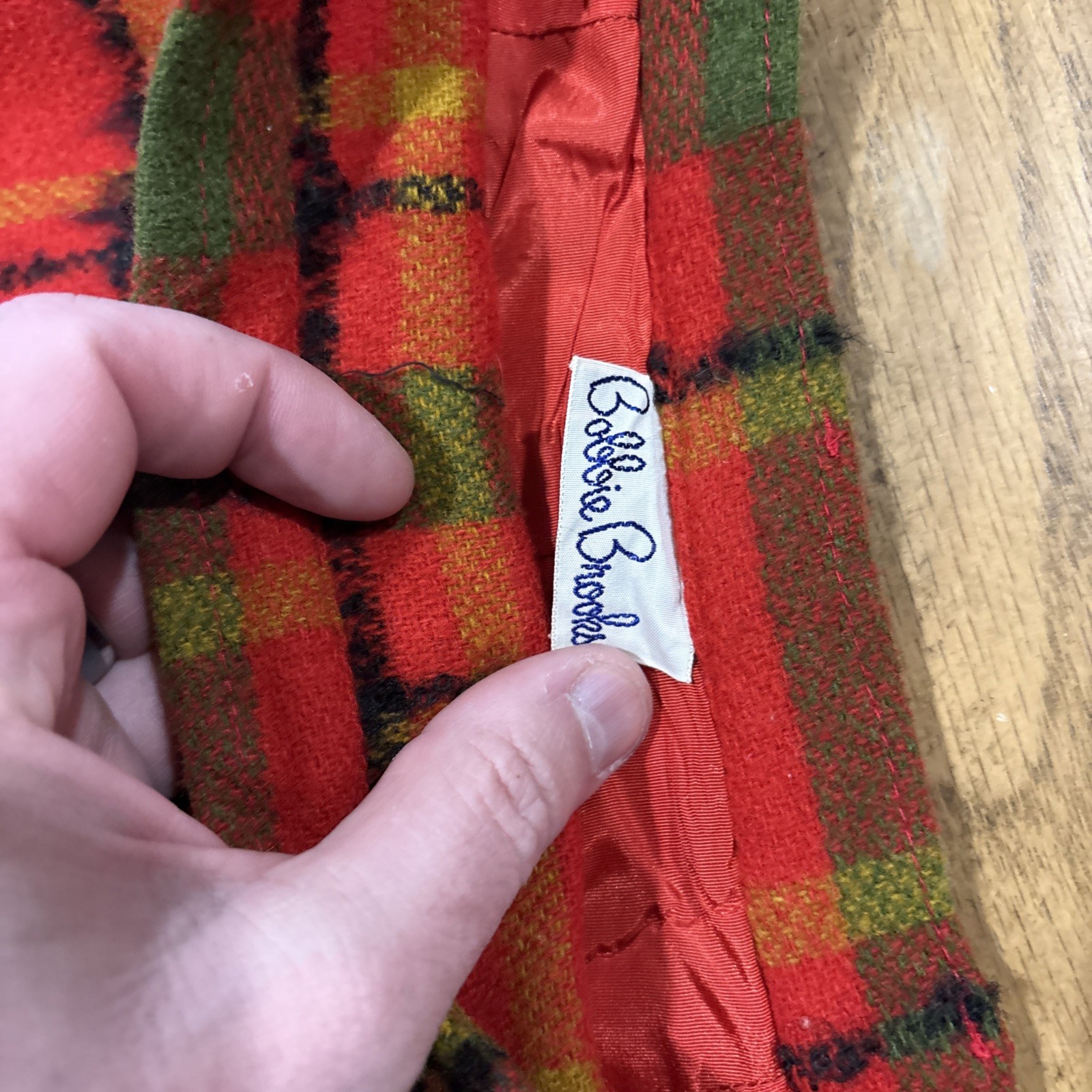 1970s Bobbie Brooks Wool Plaid Skirt Red/green Retro Cool! 23 Waist 34 Hip 27 L