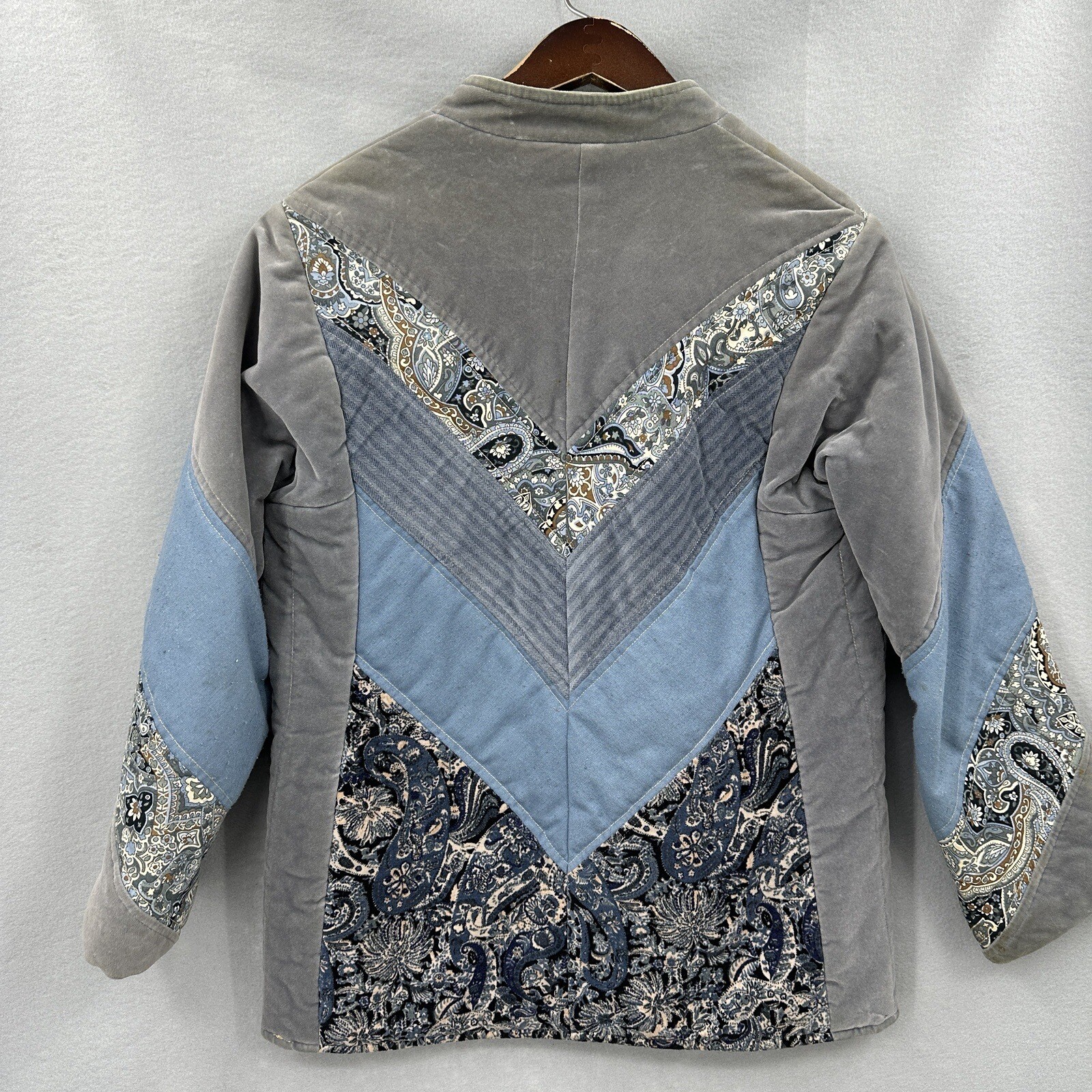Vintage Jack Slote Jacket Women M Patchwork Cottagecore Quilted Boho Granny READ