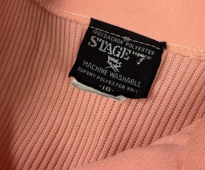 Vintage 70s Top Stage 7 Women’s Orange Shirt Blouse Pointed Collar XL