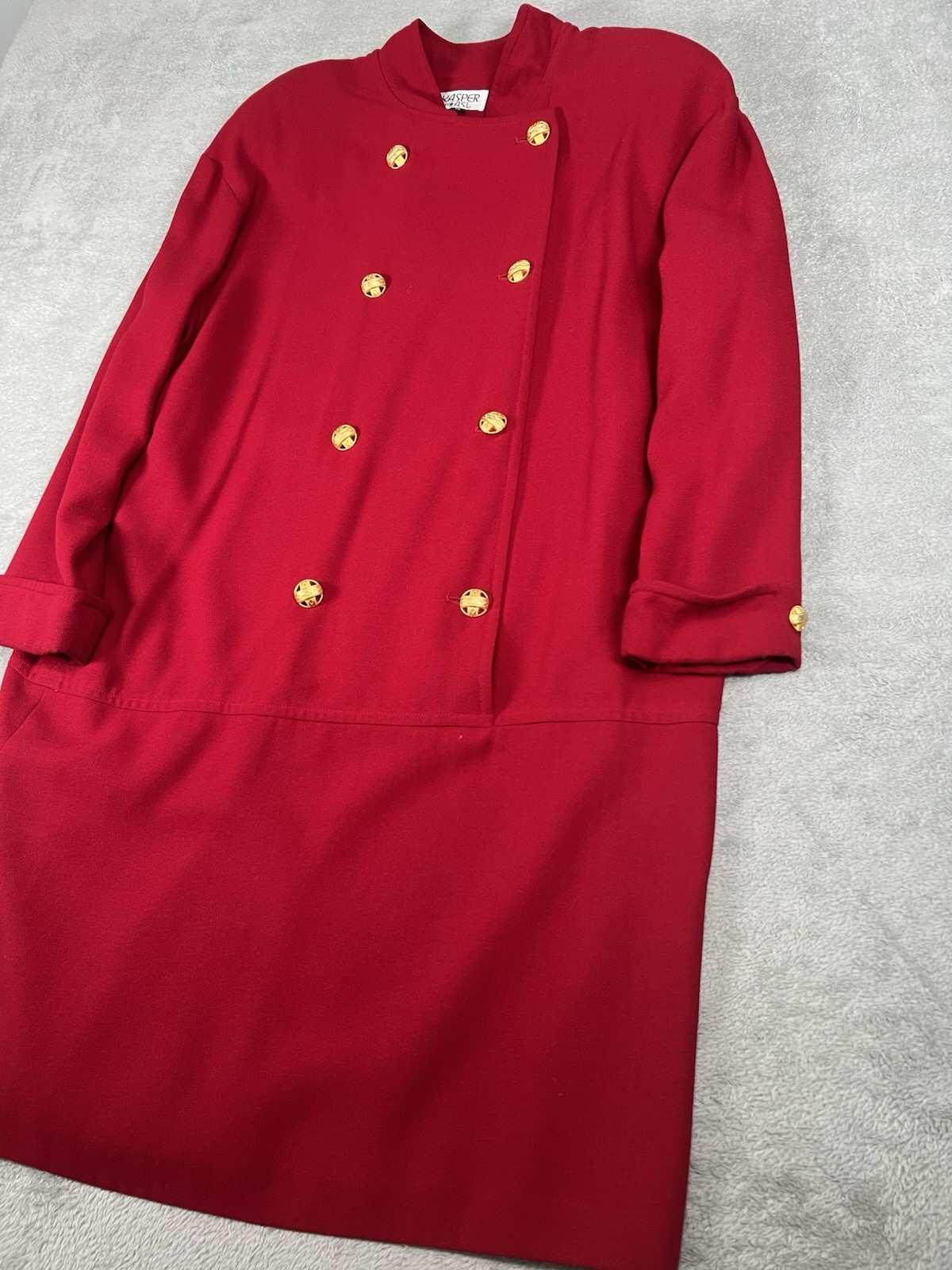 Vintage Kasper For ASL Women 16 Red Dress
