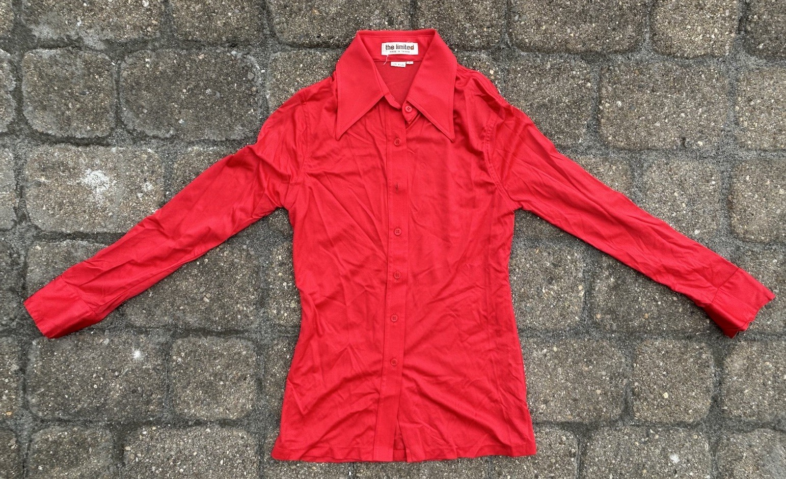 Vintage 70-80s The Limited Button Up Red Long Sleeve Shirt Size L