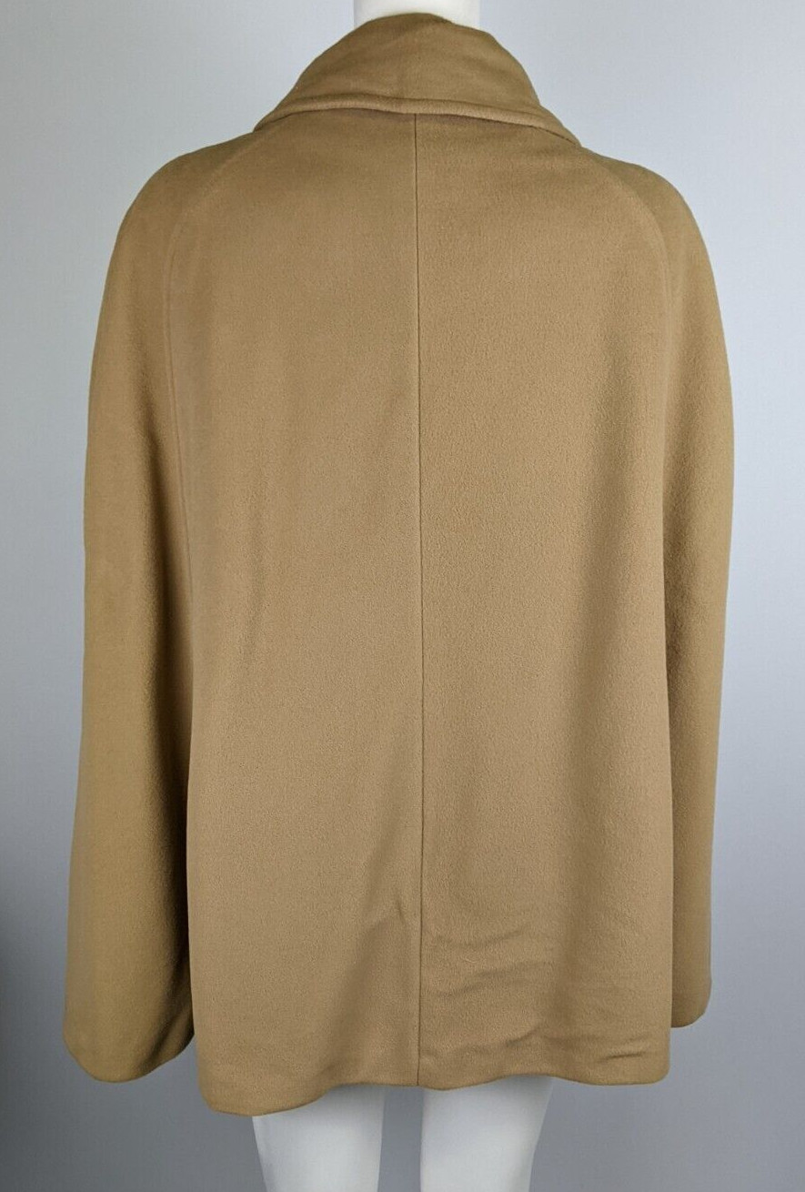 Vintage Women’s Cape Coat Poncho Tan Brown Classic KASHMIRACLE