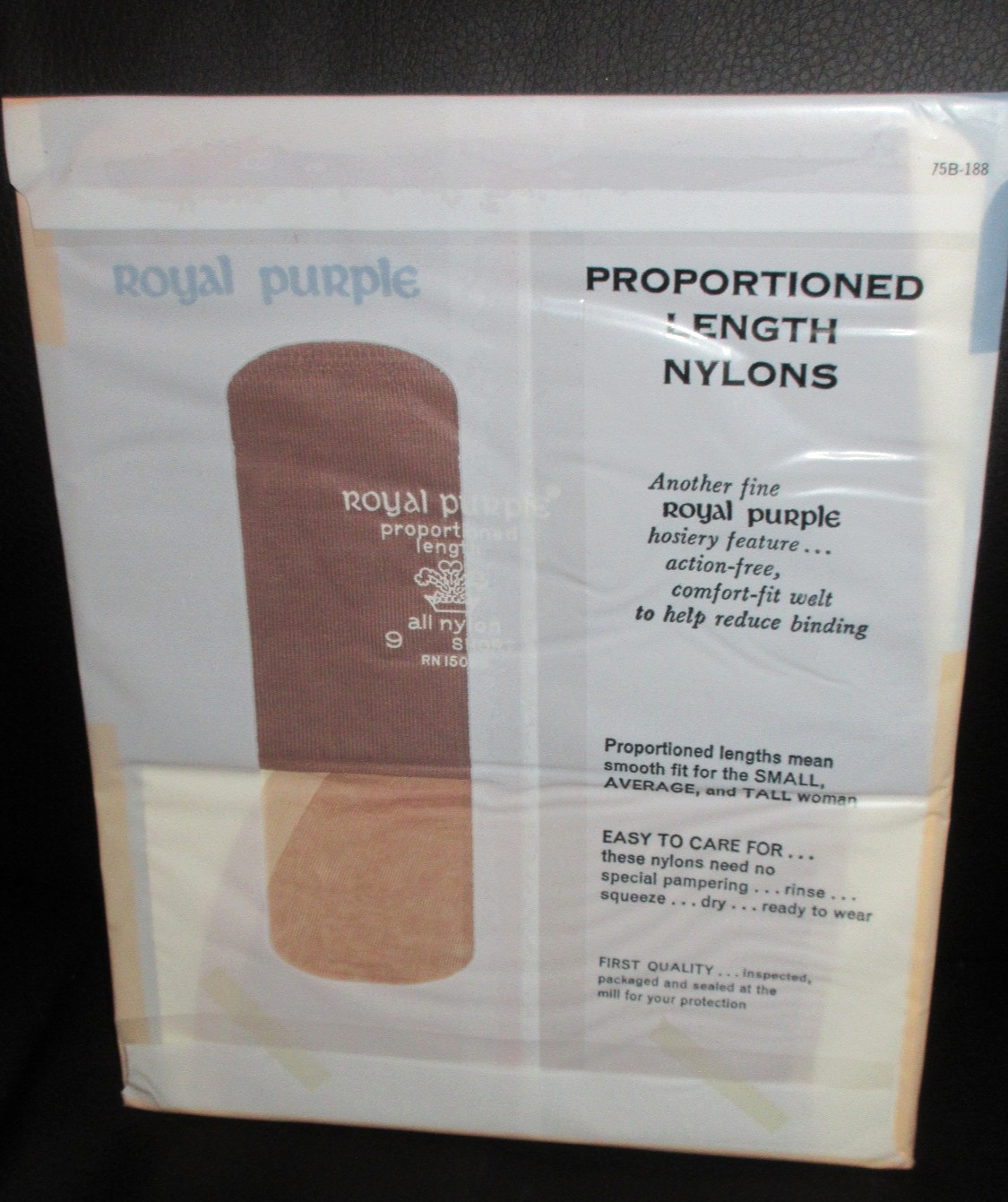 Vintage Royal Purple Sears 9 short Taupette Beige Taupe NYLON STOCKINGS