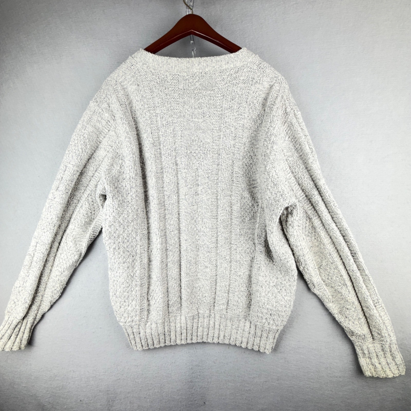 Vintage Woolrich Cardigan Sweater Large Gray Textured Knit USA Cotton Button
