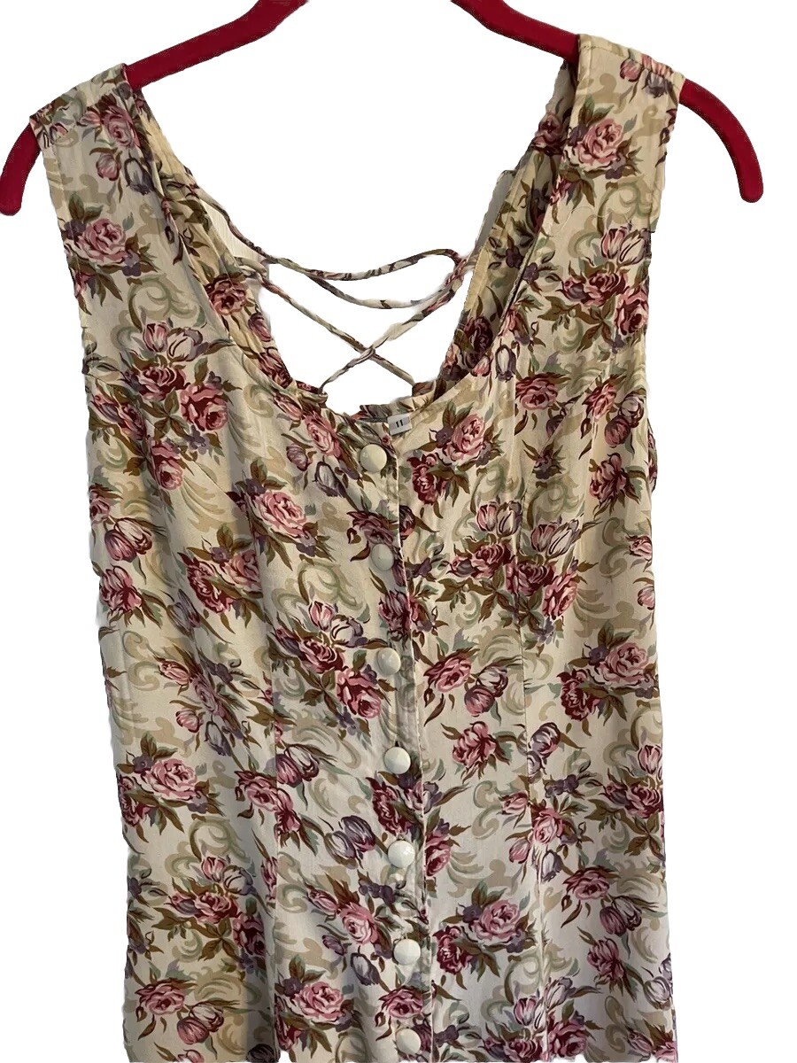 Joni Blair Vtg Late 1980’s Floral Maxi Dress Size 10 Cottagecore Prairie Boho
