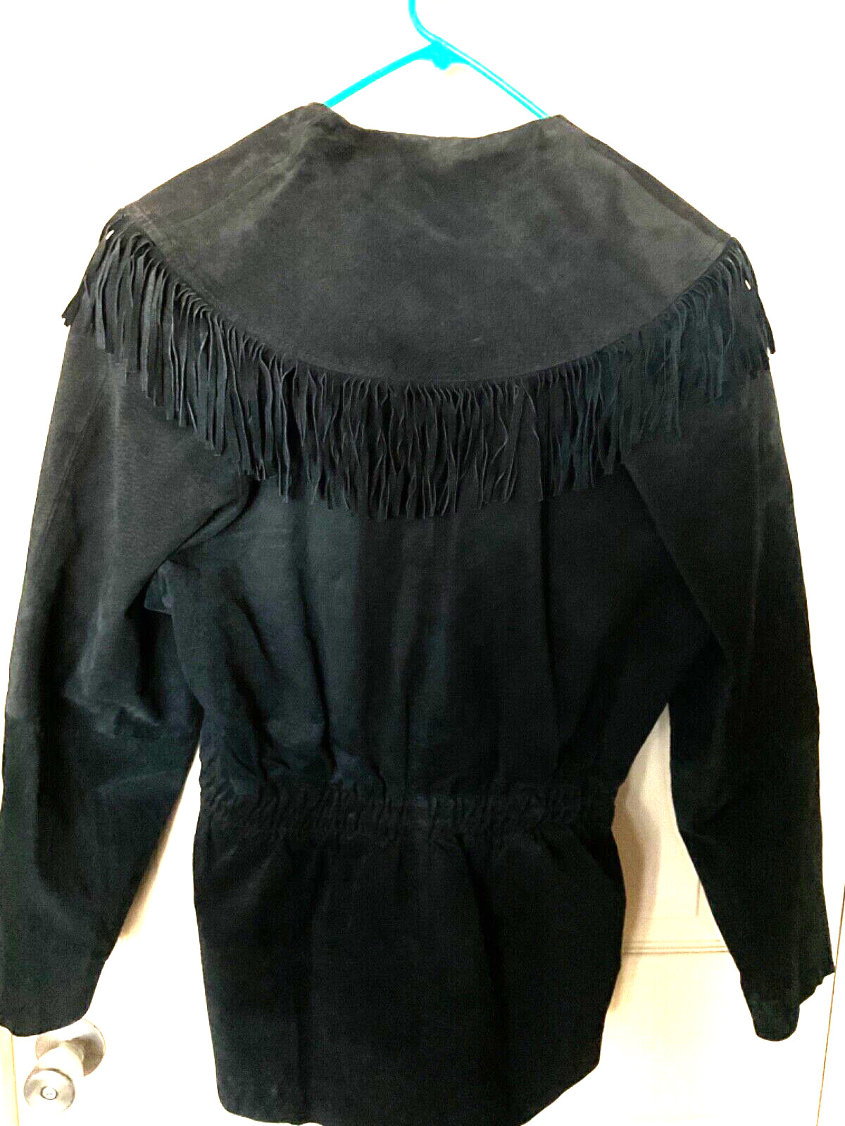 Vintage G4000 Black suede fringe leather jacket women’s size Large