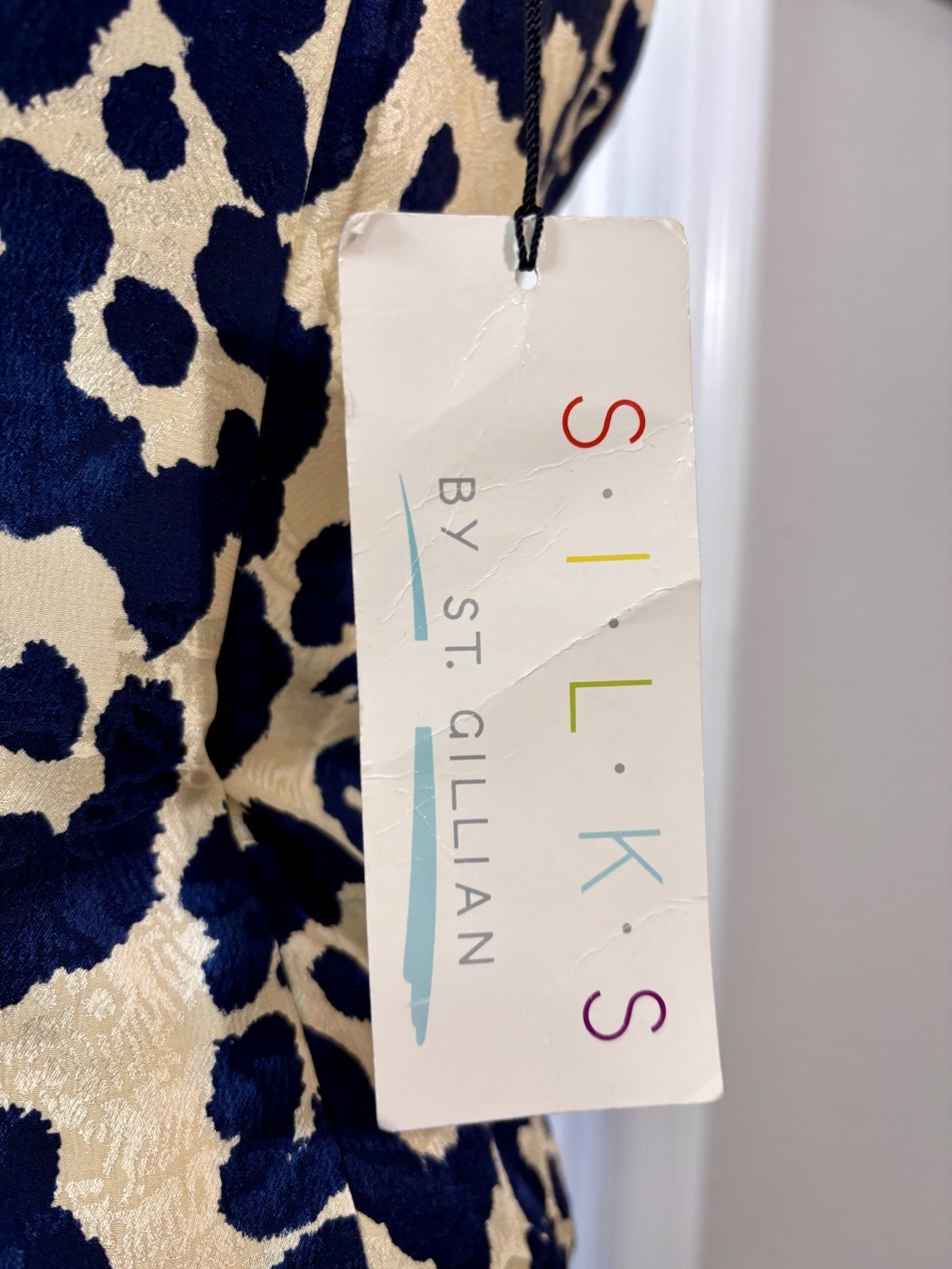 Vintage 1988 S.I.L.K.S St Gillian Silk Leopard Cocktail Dress Deadstock 6
