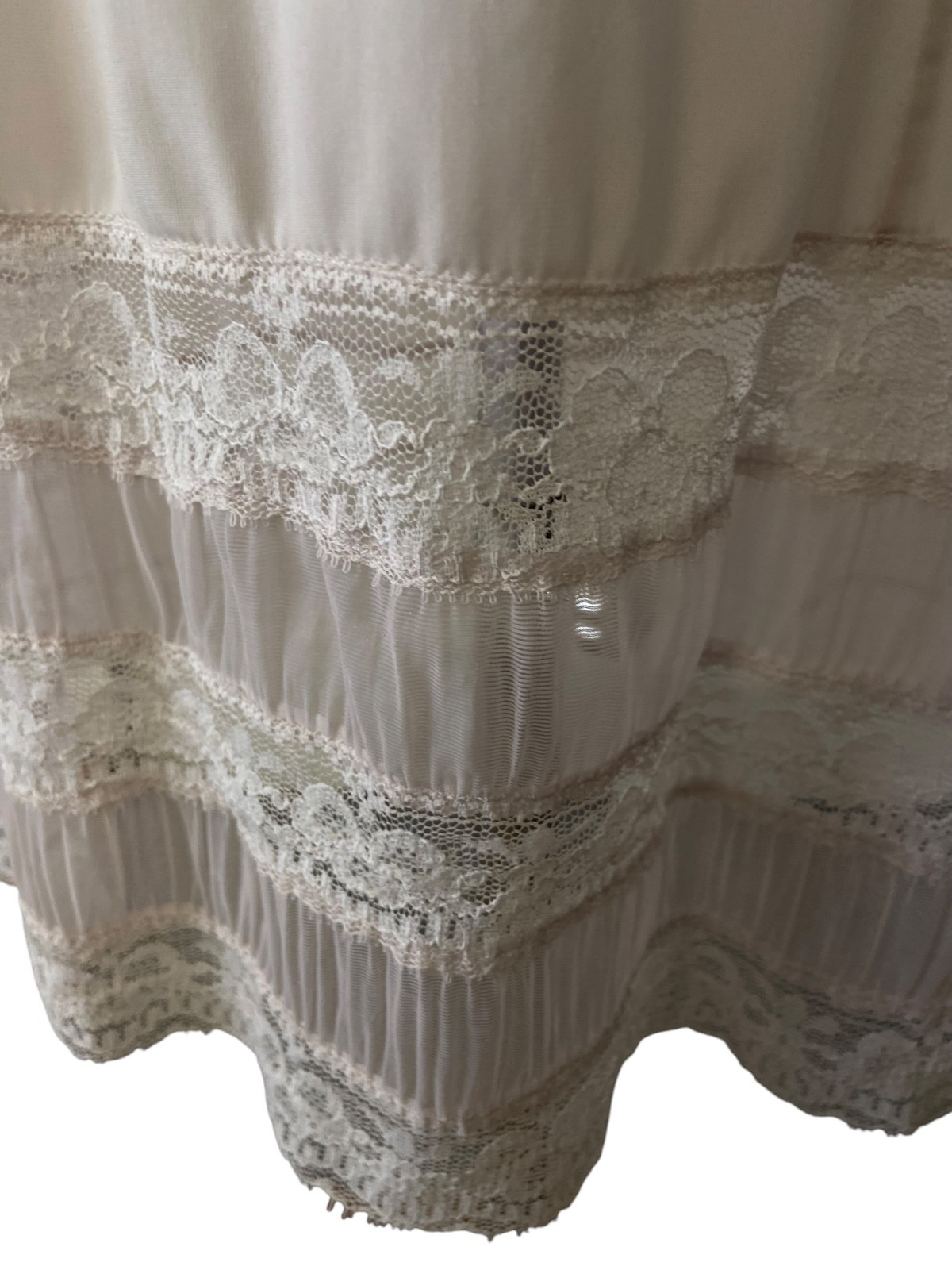 Timeless White Full fancy Slip with Delicate lace and ribbon Trim | Size M