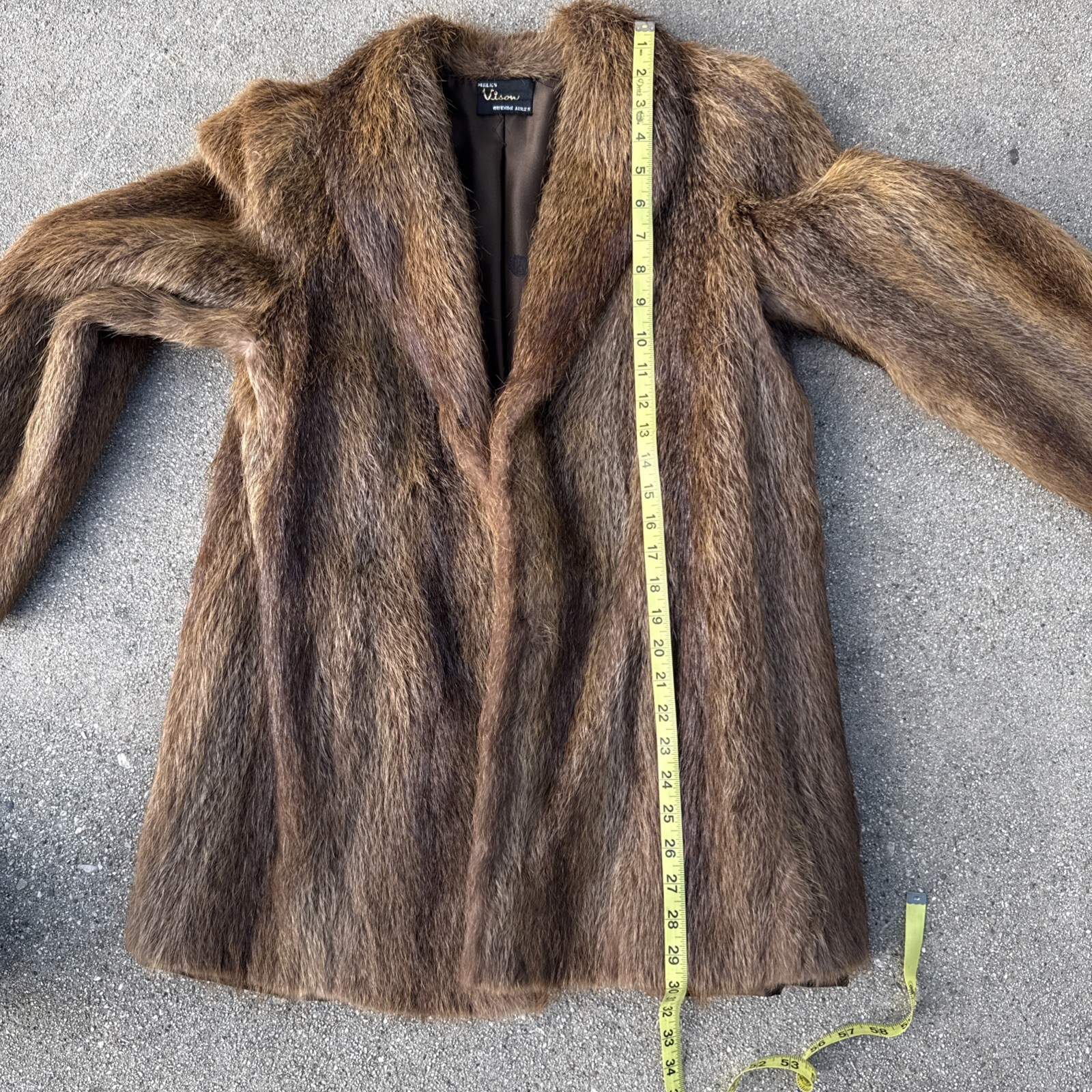 Argentina Golden Nutria Shades of Brown Fur Coat Shoulder Pads SZ M – L