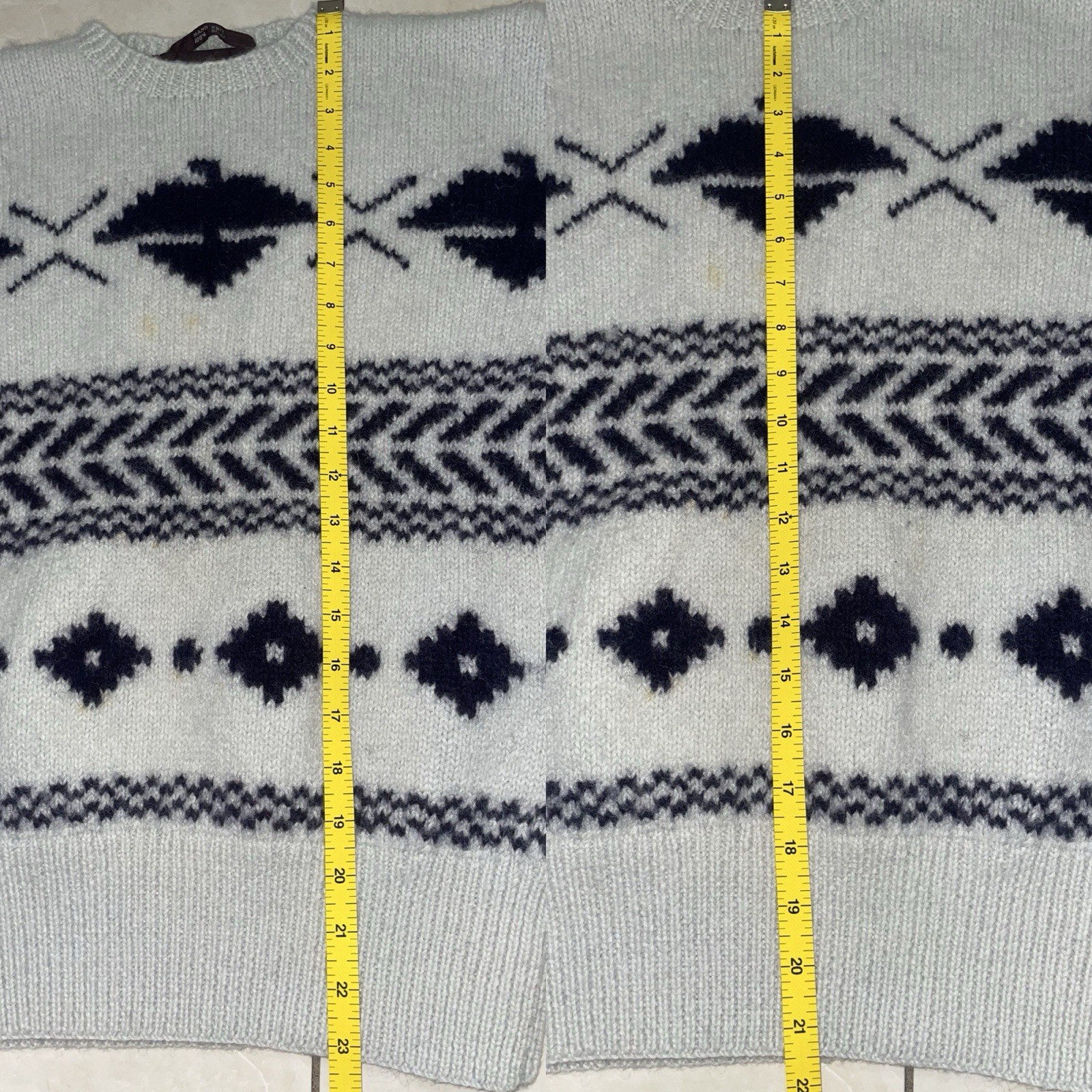 VTG 100% Wool Hand Knit Pullover Crewneck Nordstrom Sweater