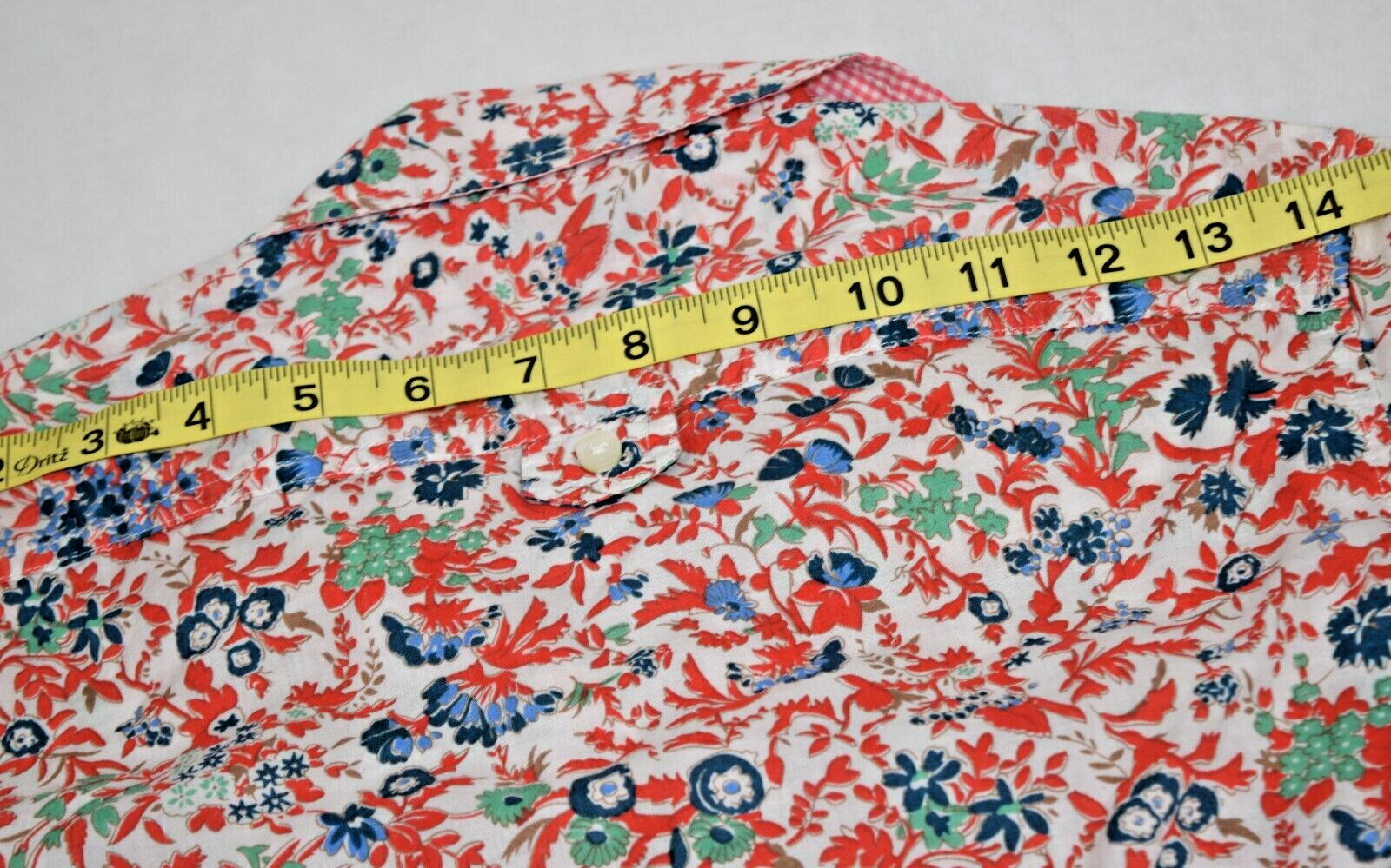 Vintage Womens Shirt Dockers Size S/M 90s Shimmery Red Blue Bronze Green Floral