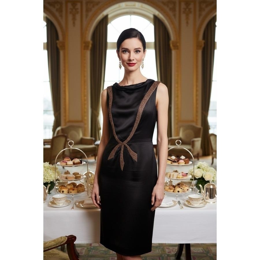 Vintage Nina Ricci Modèle Déposé Black Silk Cocktail Dress — FR 38 / US 6