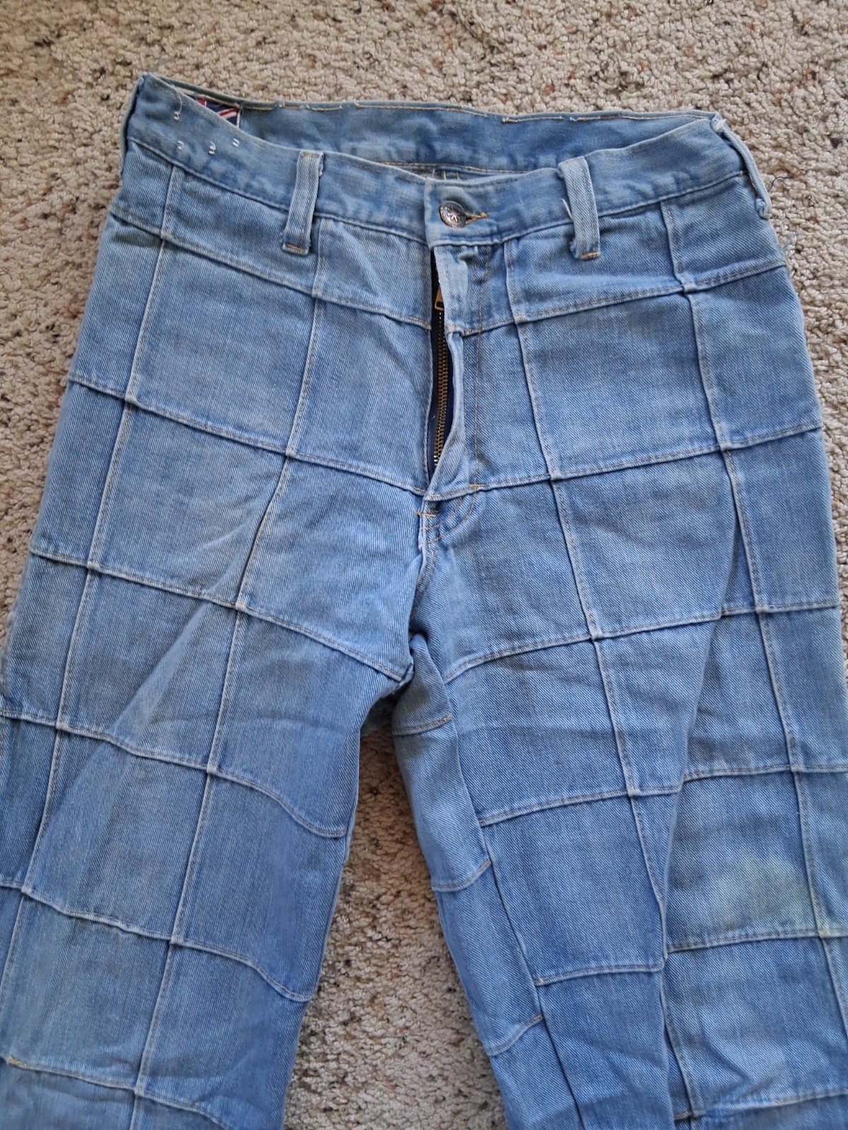 Vintage Brittania Sportswear Patchwork Bell Bottom Jeans Approx: 27×34 70’s