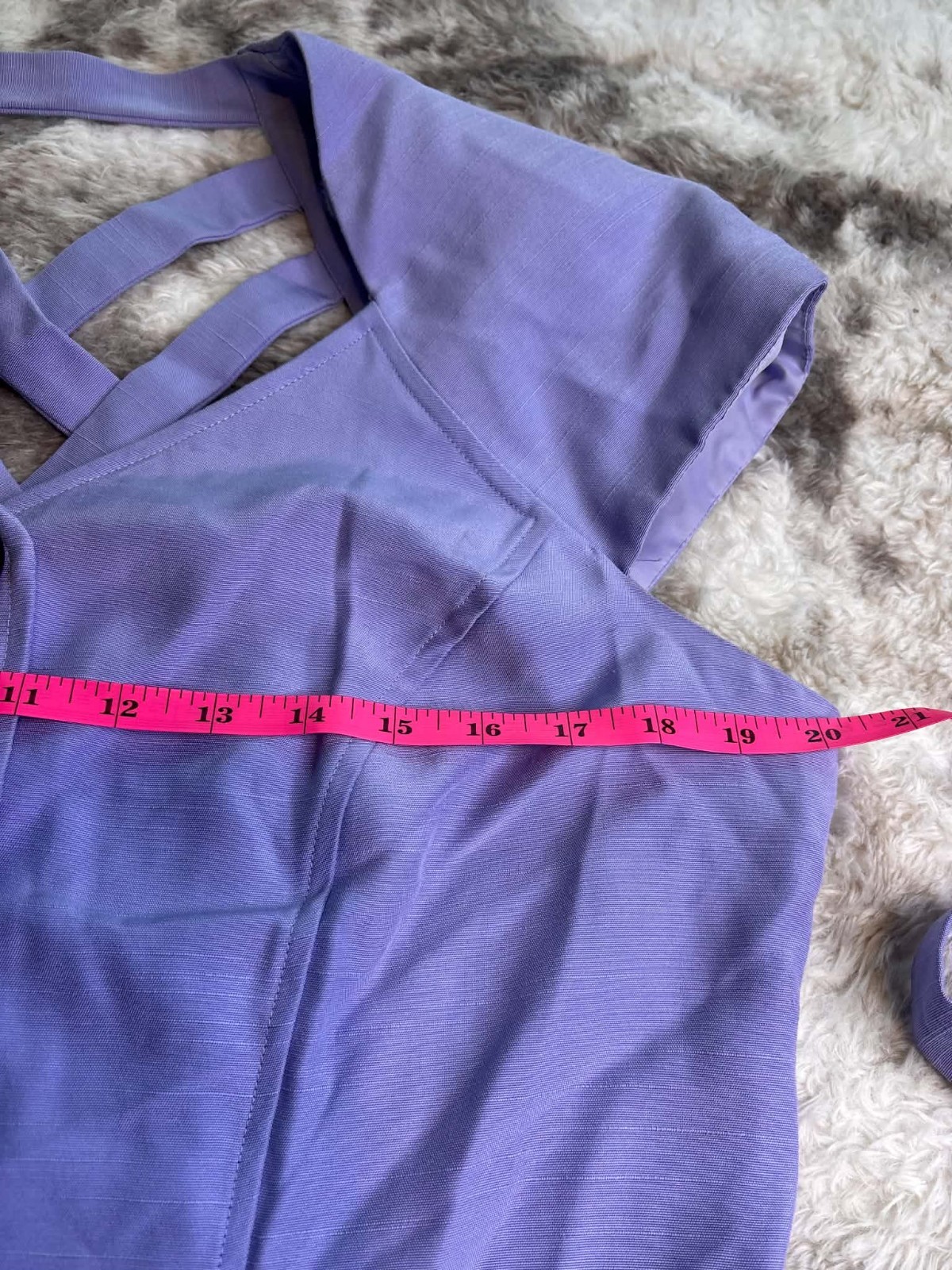Vintage 90s Miss Scarlett Lavender Short Sleeve Blouse Size 12 Crisscross Tie…