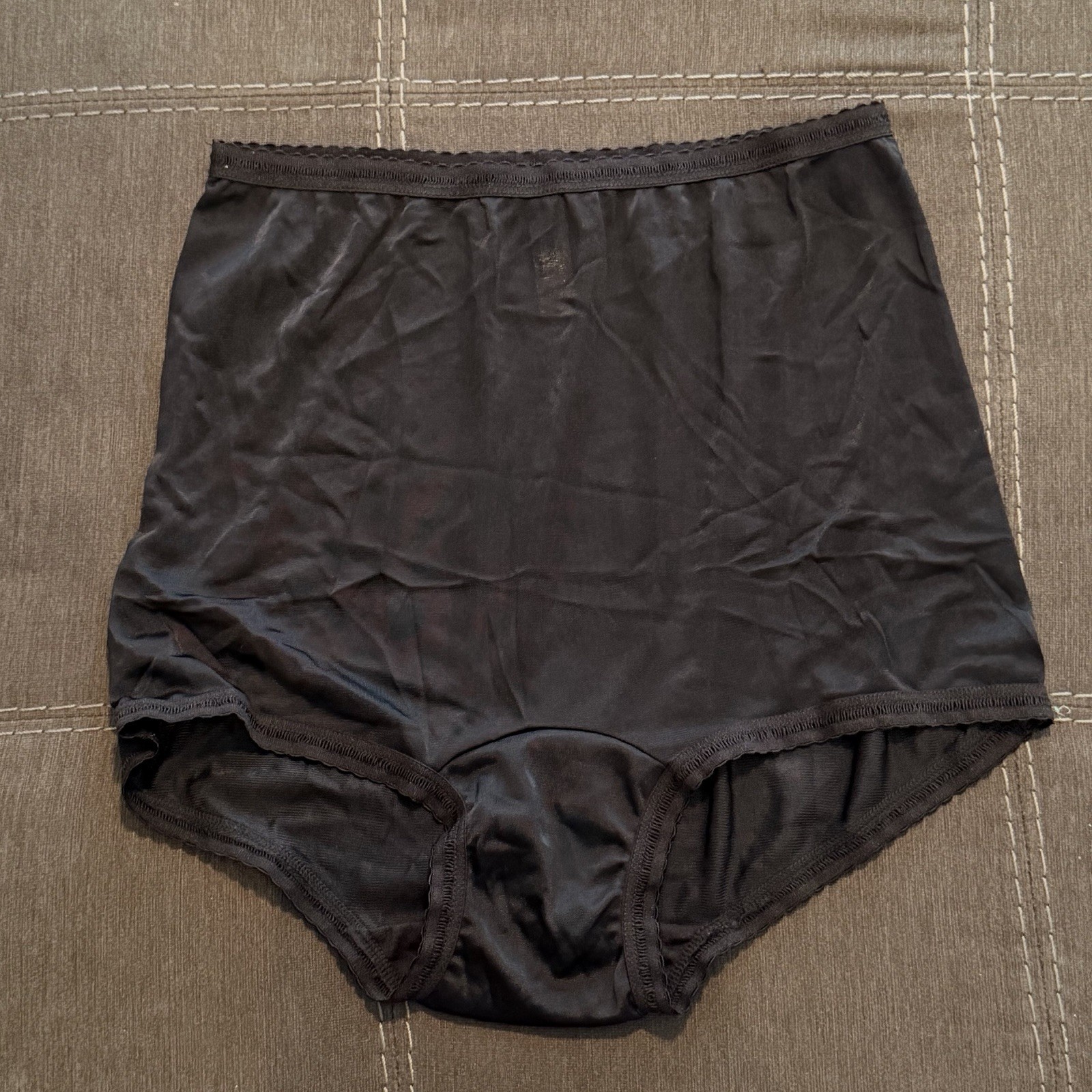 2 PAIR Bali 2142 Black S/5 100% Nylon Satin Full Cut Brief Panties High Waist