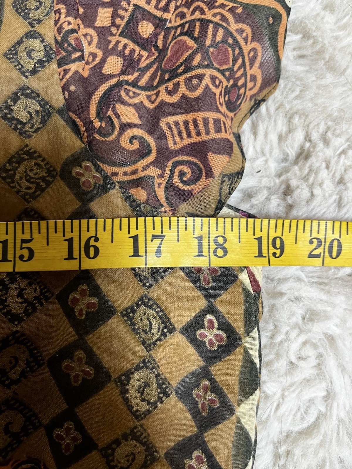 VTG Handmade 70s Ethnic Patchwork Tribal Cotton Boho Midi Fit Flare Dress S