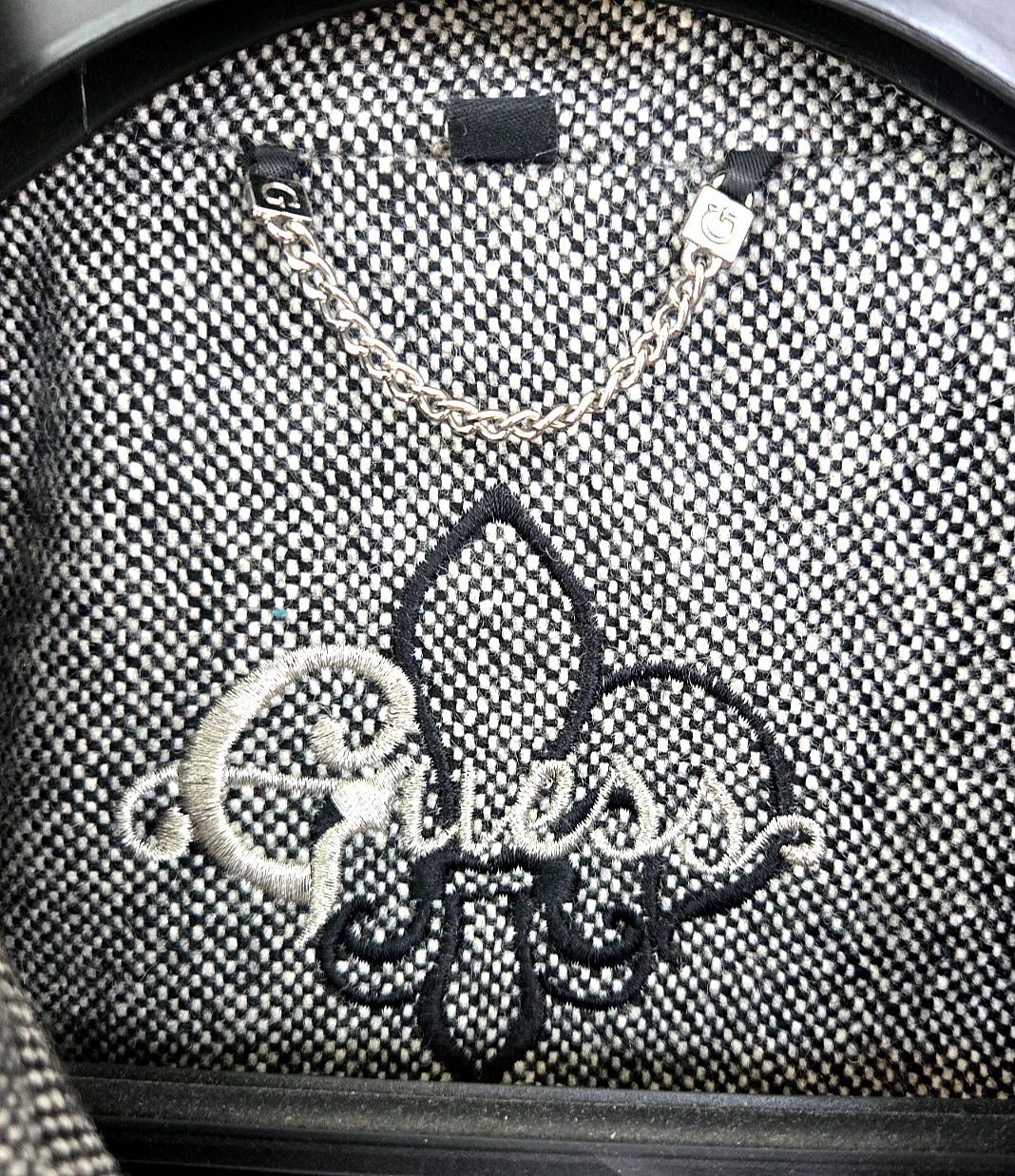 Vintage GUESS Wool Blend Pea Coat Black & White Tweed Women’s Size Small
