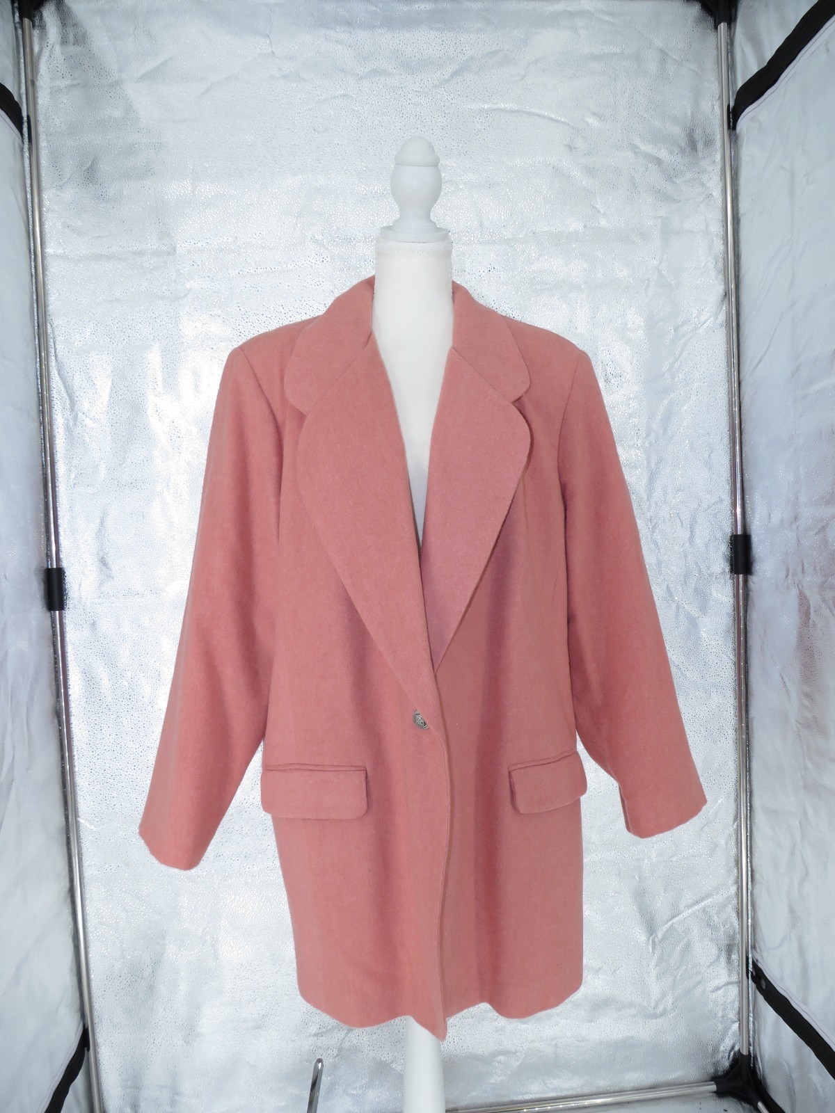 Vintage Venezia Vitale Dusty Rose Wool‑Blend Tailored Overcoat Quiet Luxury