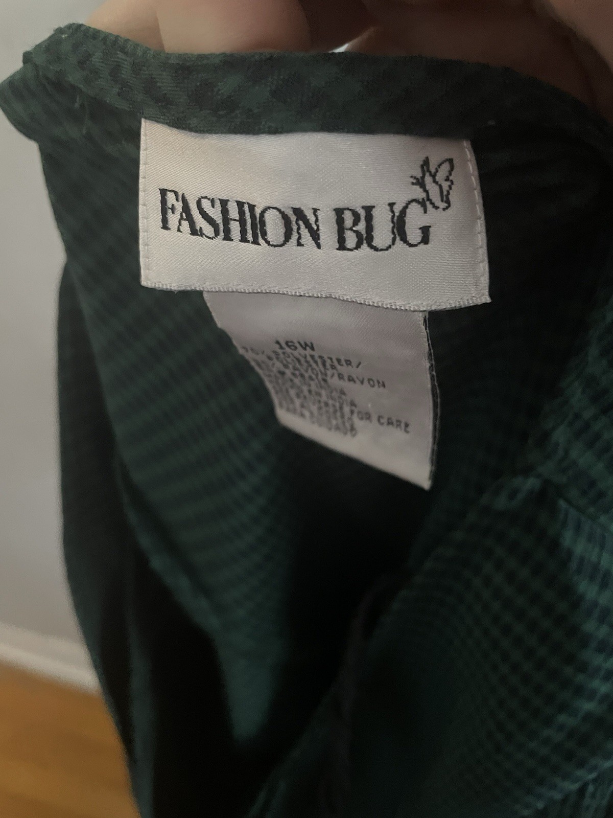 Fashion Bug Vintage 90s Green Gingham Midi Dress Womens 16 Office Wear To Work