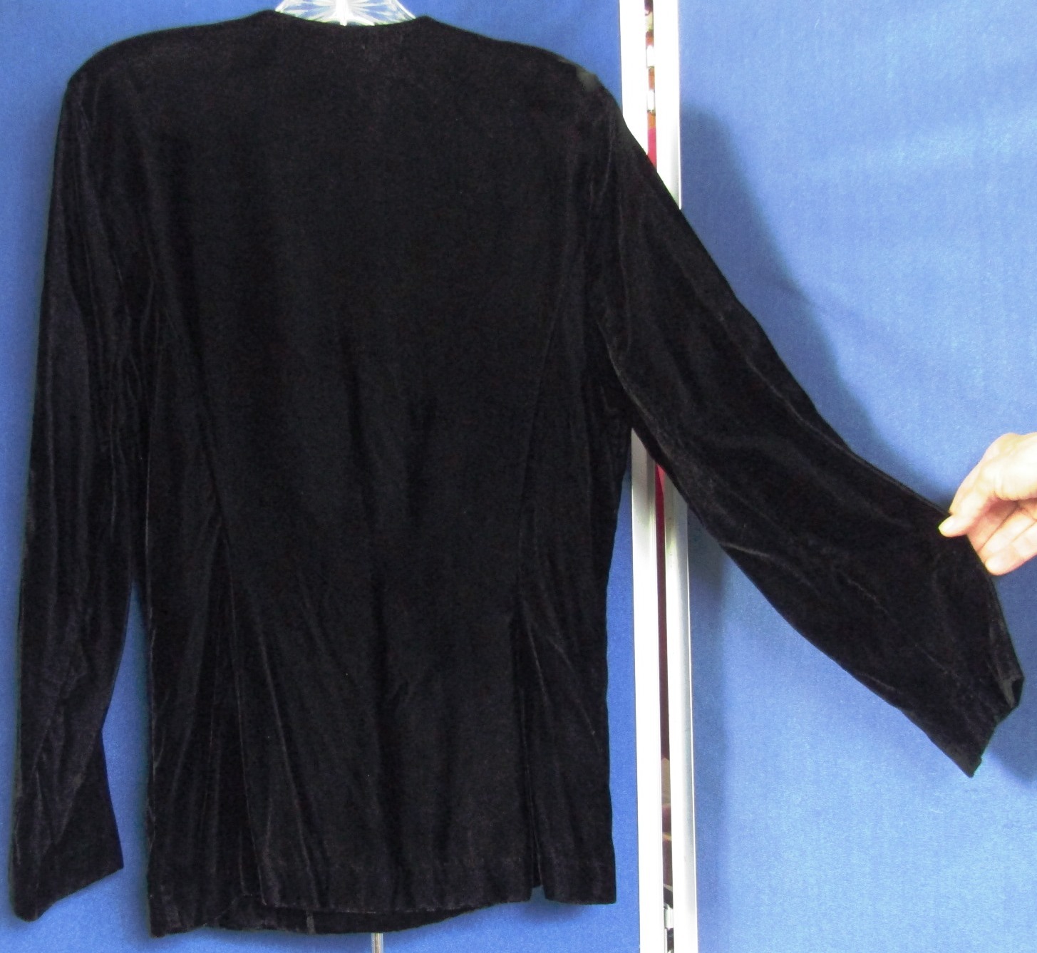 Vintage EUC Double-Breasted VELVET BLAZER by MS INTERPRET Black Made in USA Sz 8