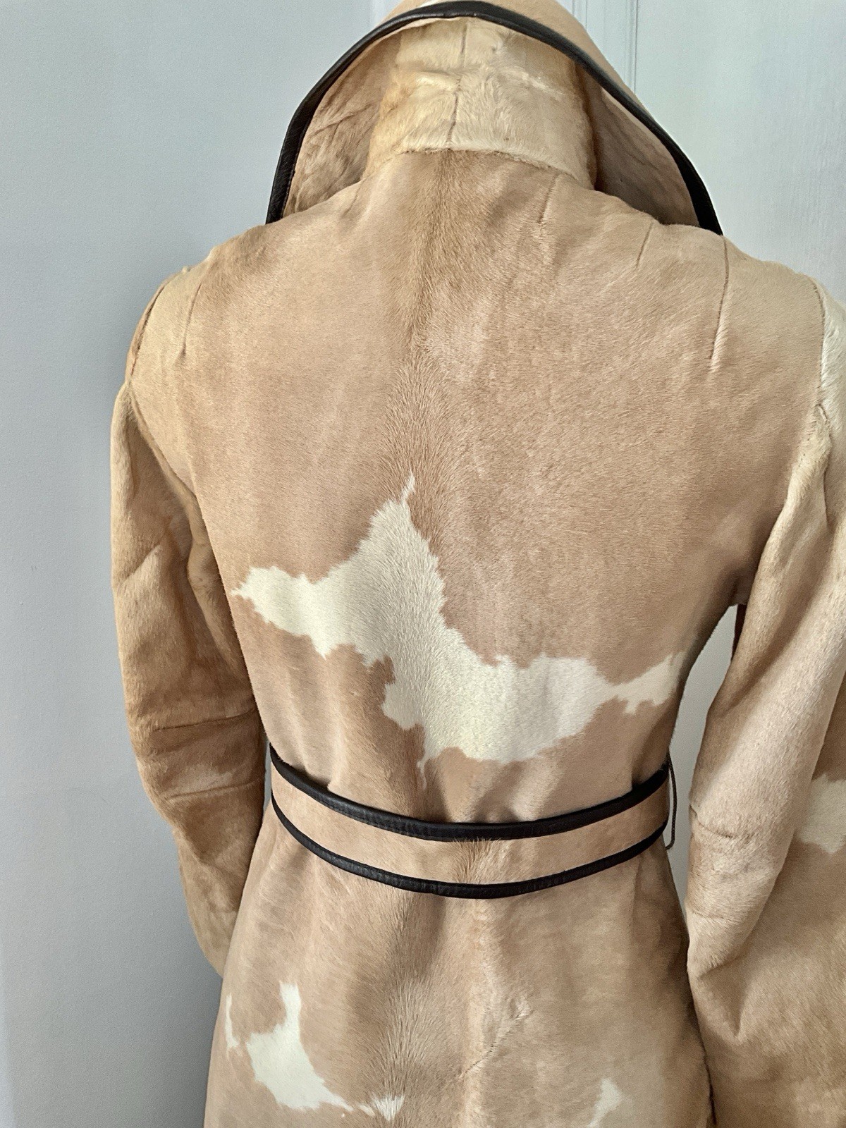 Vintage 1960’s I. Magnin Splash White Pony Hair Belted Coat